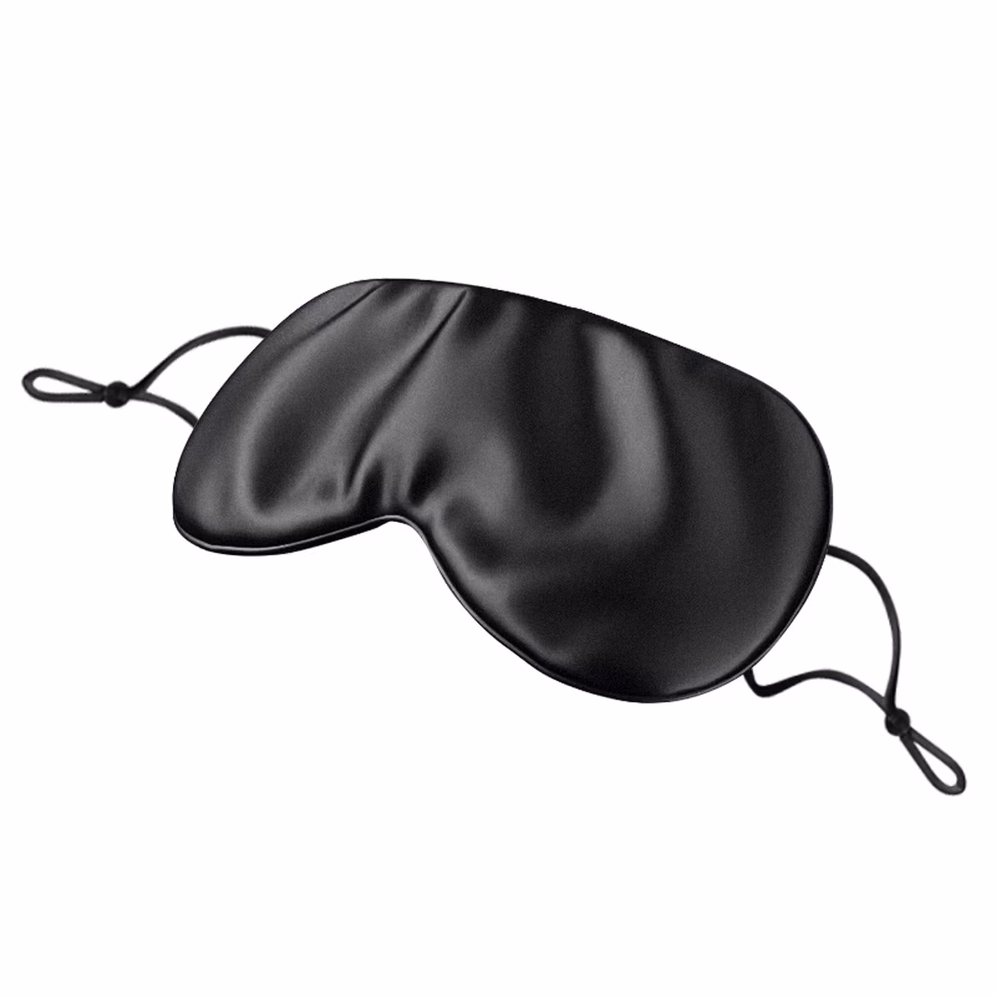 意构真丝眼罩桑蚕丝 真丝挂耳睡眠遮光眼罩桑蚕丝柔软透气 双面真丝 C 黑色(6A