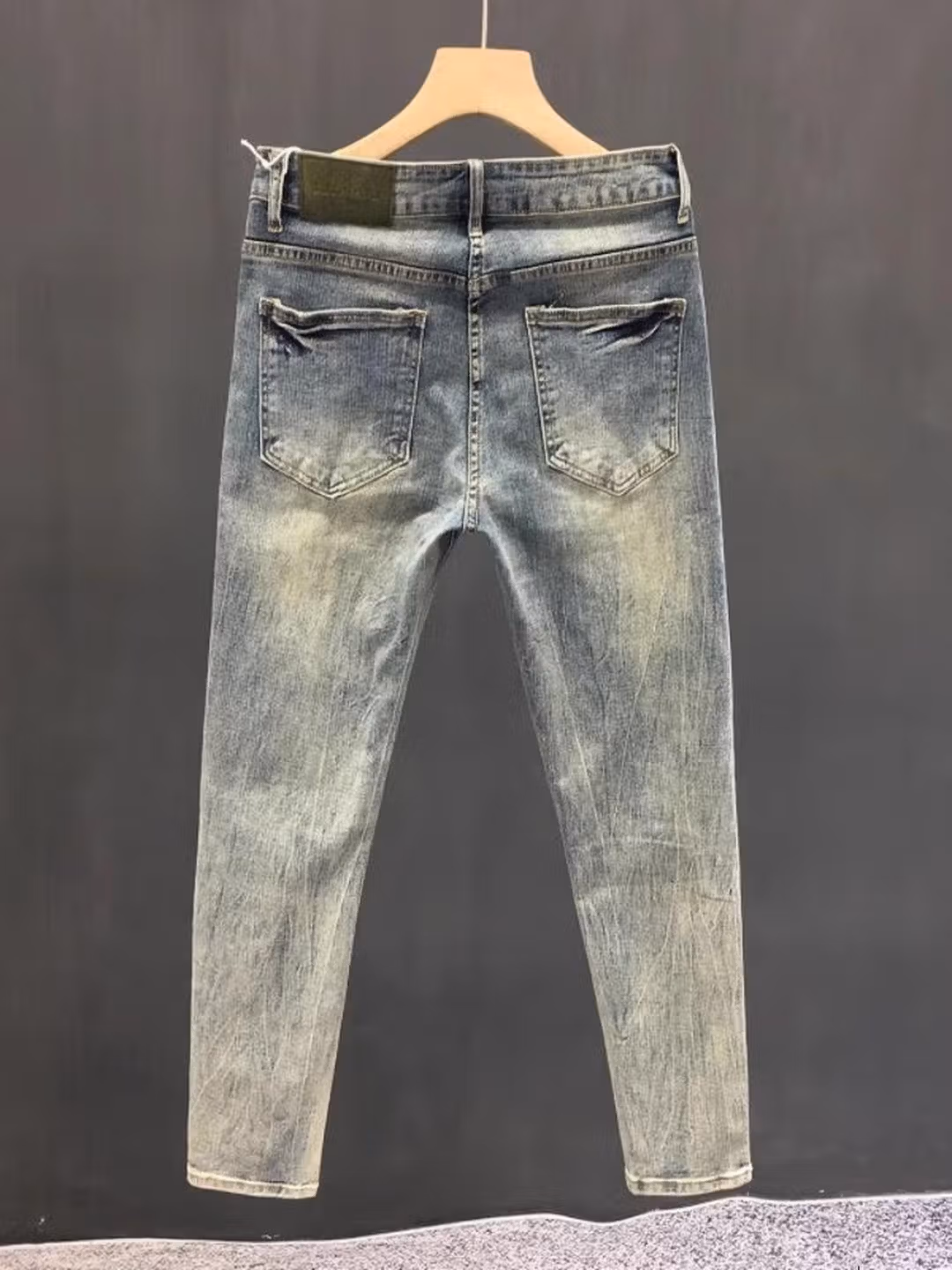 Summer Ripped Jeans Men's Korean Version Trendy Slim-fitting Pants Elastic Versatile Retro Old Casual Nine-point Pants, Main Picture Color 28_viptrois.com