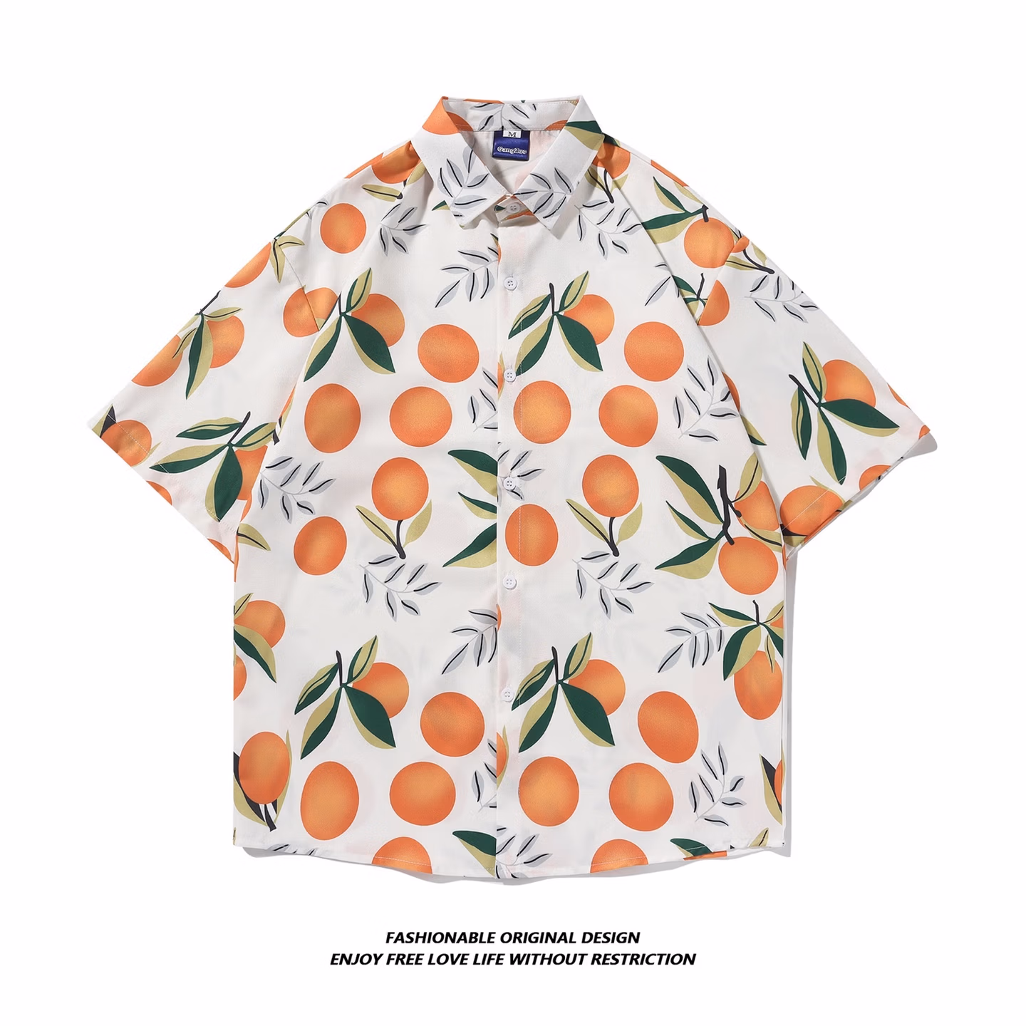 High-end Beach Short-sleeved Shirt For Men And Women, Loose And Thin In Summer, Hawaiian Beach Floral Five [KZD] 5122 Red M_viptrois.com