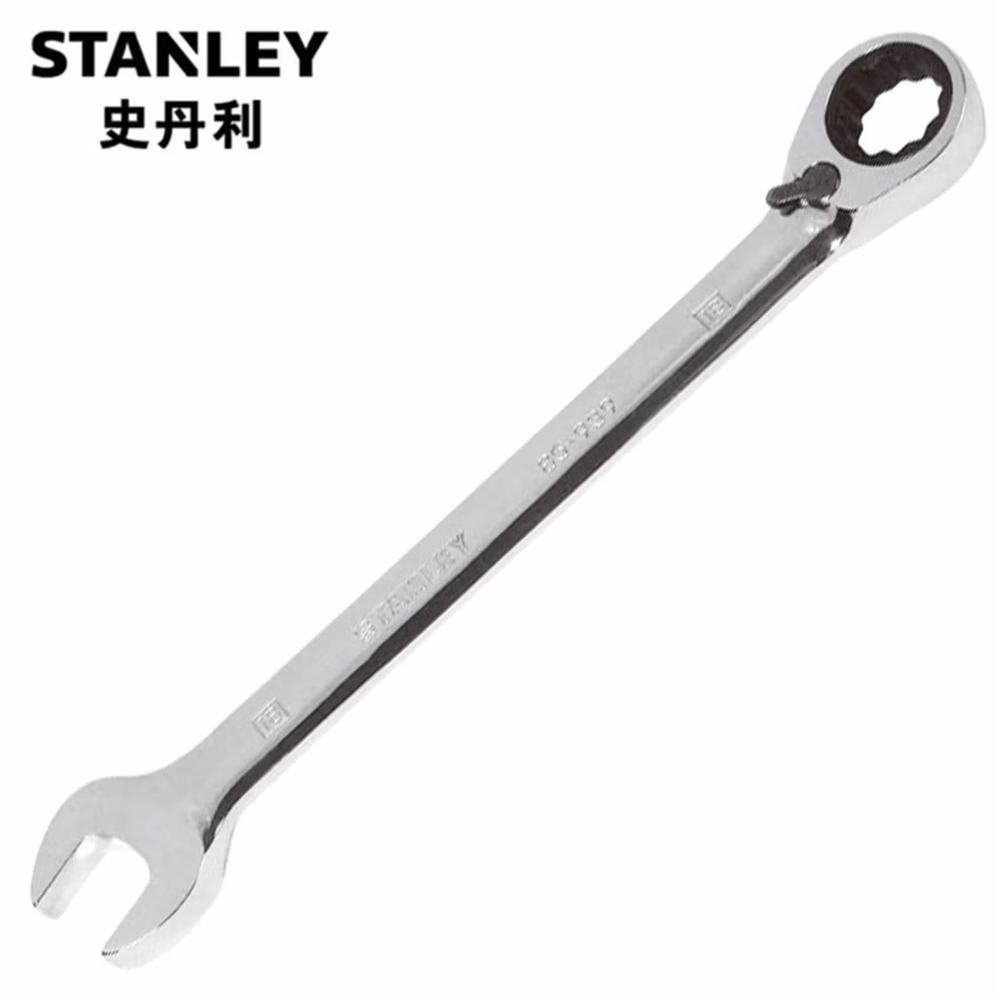 史丹利（STANLEY）89-473-1L-22 公制精抛光双向棘开两用快扳16
