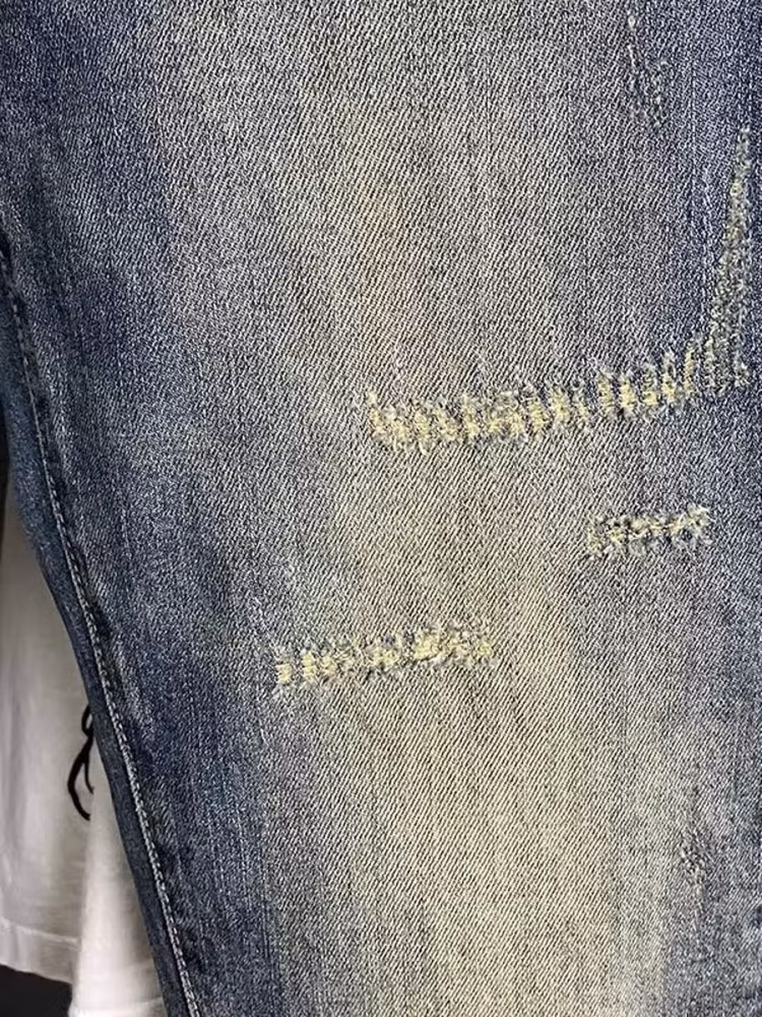 Embroidered Jeans Men's Autumn Loose Straight Nine-Point Pants American Retro Premium Casual Elastic Pants, Blue 33_mkmklike.com