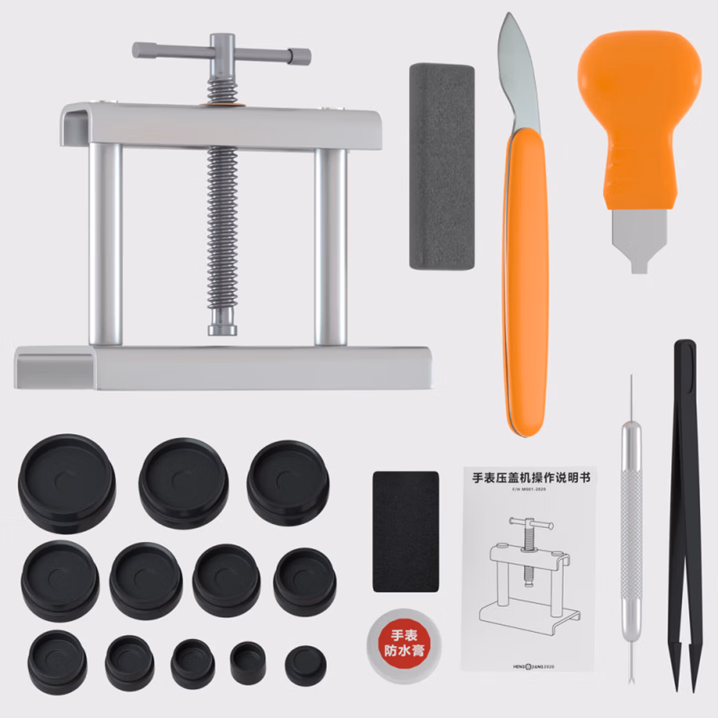 修表工具金属台式压盖器机械石英手表压后盖压表换电池工具合盖器 12模具金属压盖机