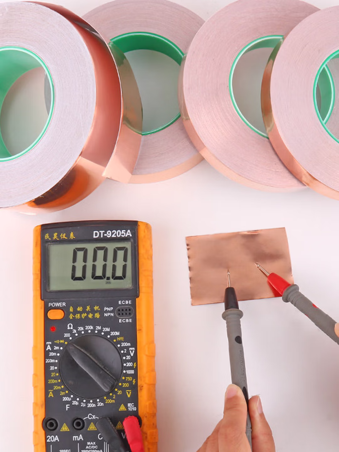 欧唛（oumai）双面铜箔胶带导电胶布纯铜耐高温信号增强屏蔽胶带散热铜箔贴纸双导