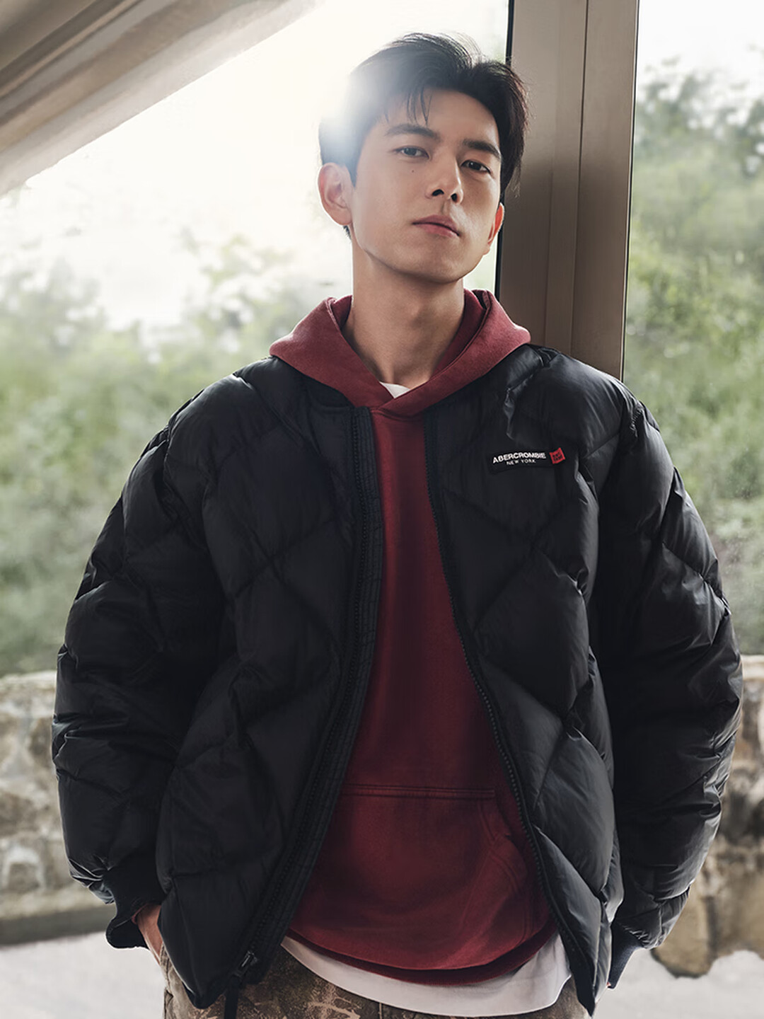 Abercrombie & Fitch 李现海报款 菱格Logo男式加厚羽绒服 京东优惠券折后￥212