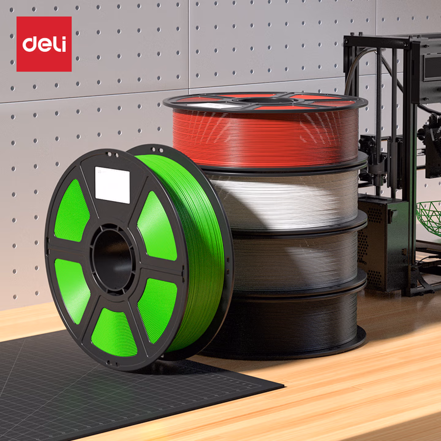 得力（deli）3D打印耗材PLA 1.75mm适用拓竹 创想三维 爱乐酷 复志