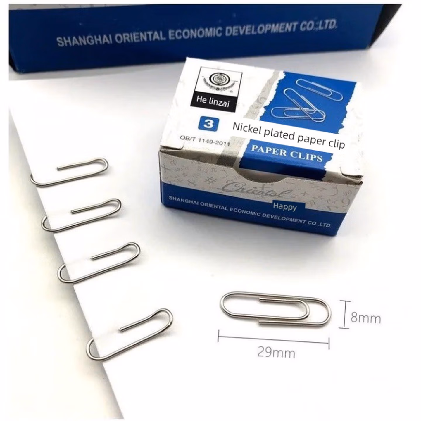 奥林丹镀镍回形针QB/T1149-05 100枚装 