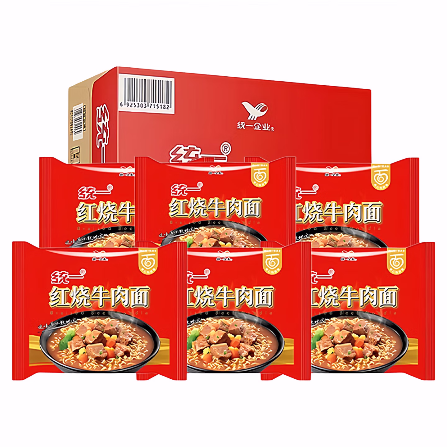 统一 方便面 红烧牛肉面 100克*24包 整箱装