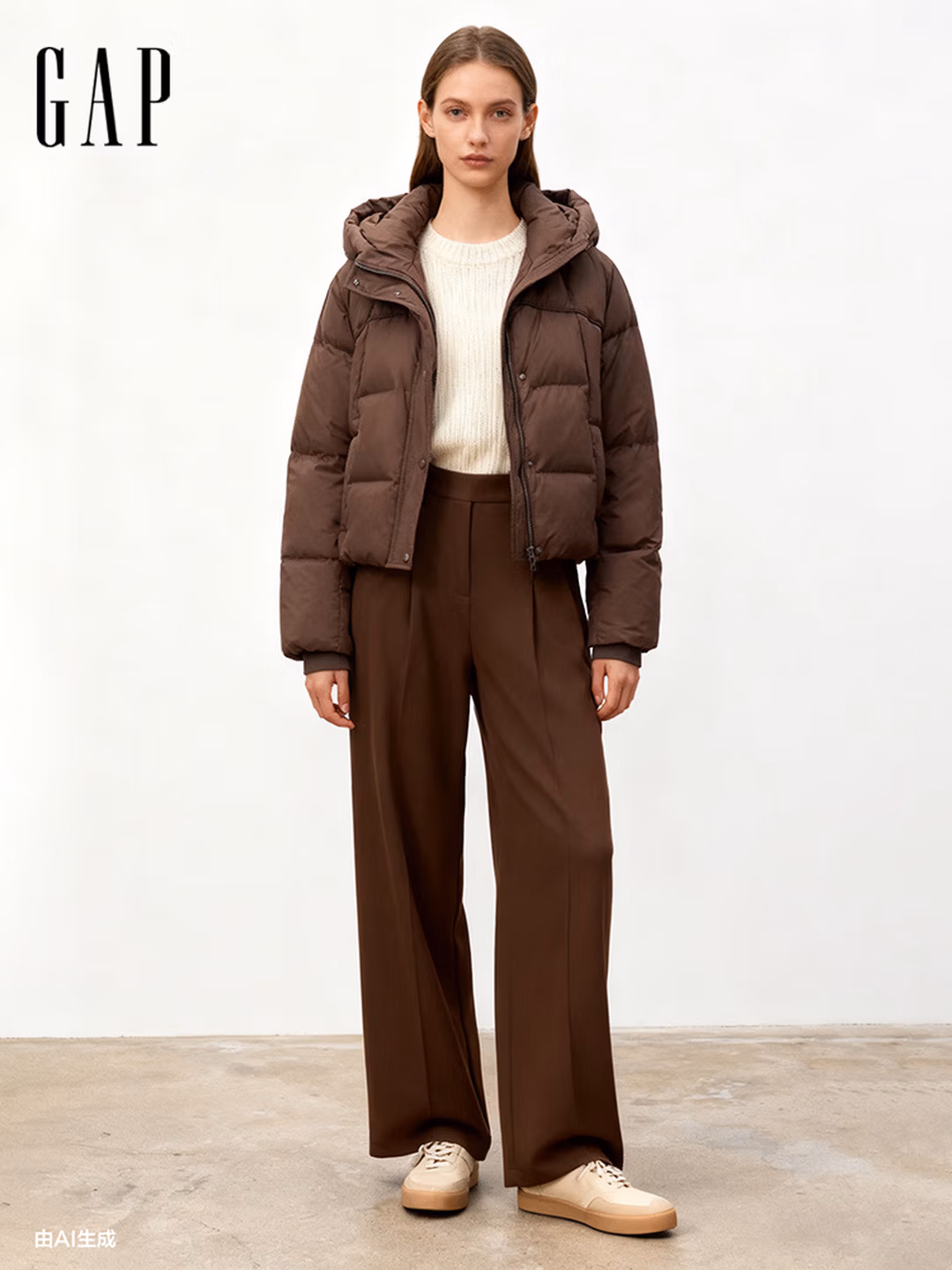 Gap 盖璞 女式短款连帽泡芙羽绒服 829630 京东优惠券折后￥299 三色可选
