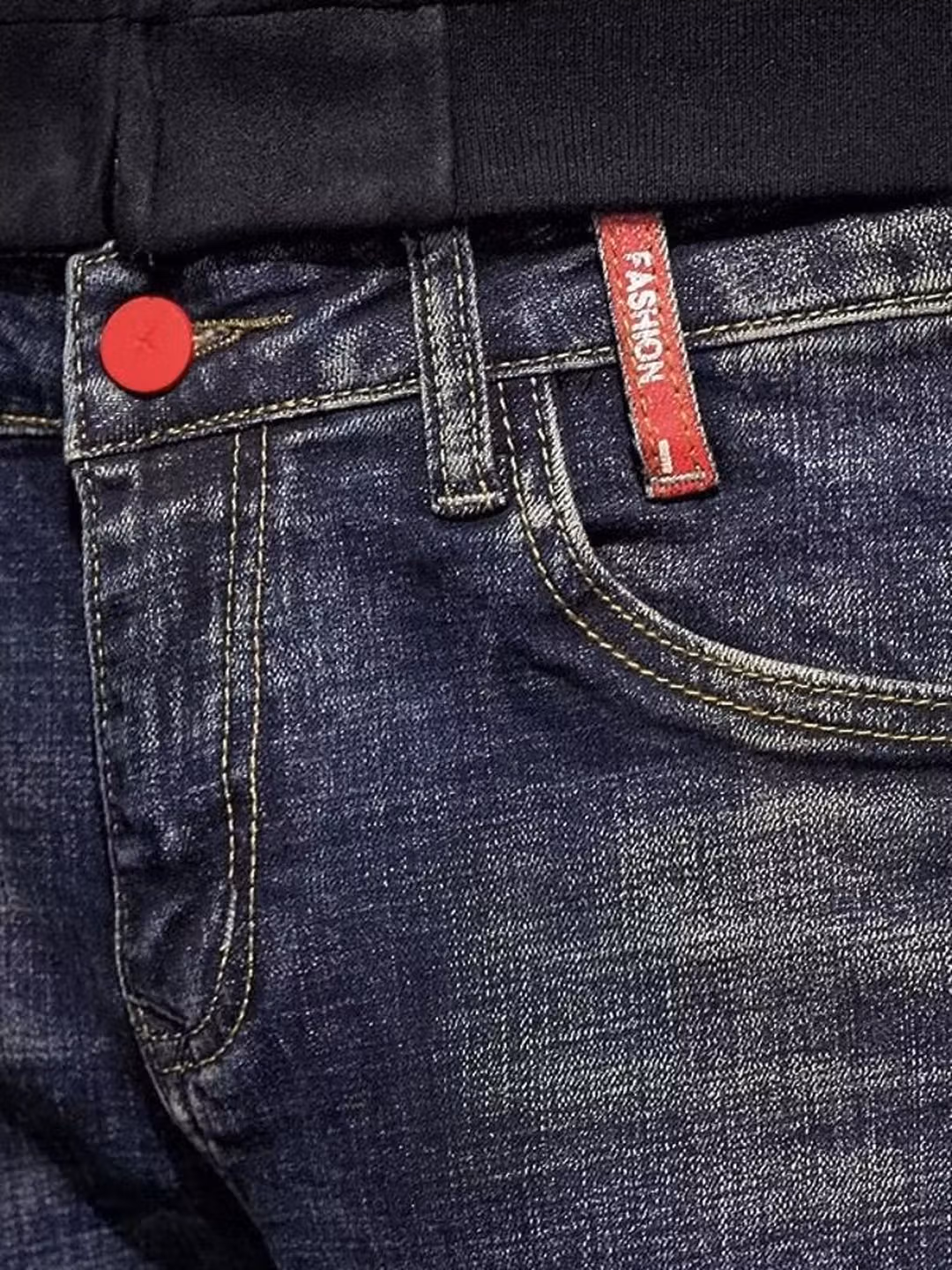 Jeans da uomo foderati in velluto slim fit pantaloni blu_voghion.com