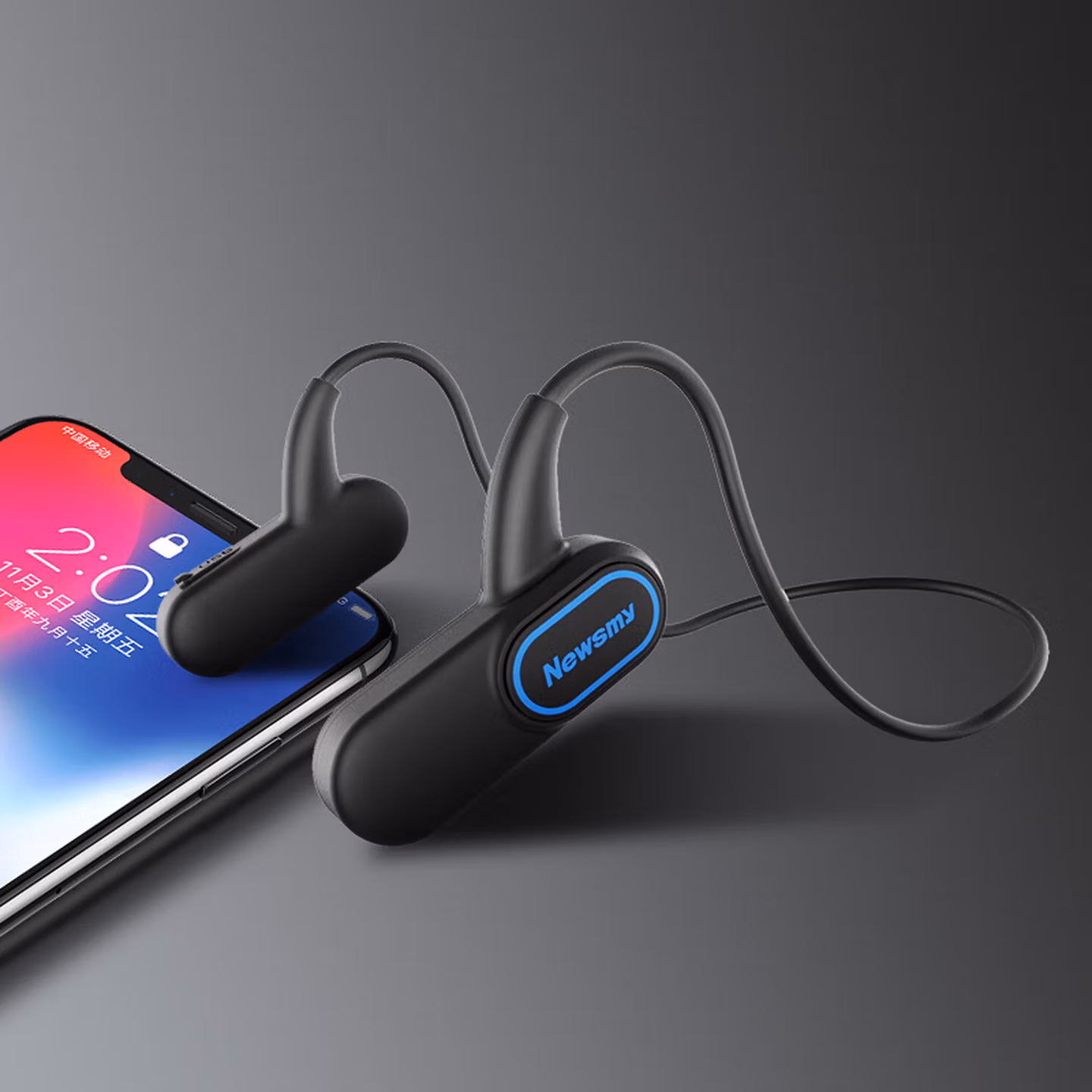 纽曼Q19蓝牙耳机mp3无损播放器学生跑步运动随身听 内置内存8G 不入耳挂耳式