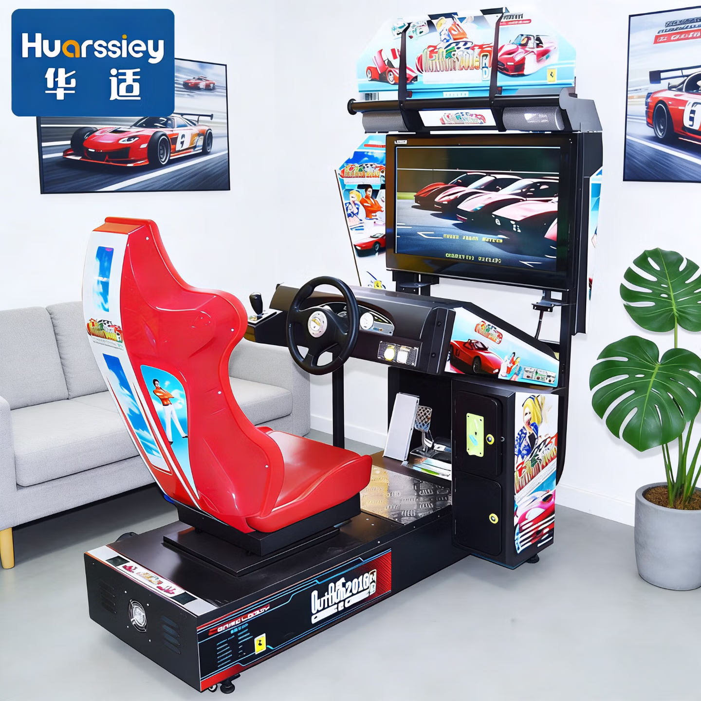 华适赛车机电玩城摩托机大型设备游戏厅儿童游艺游戏机 单人环游