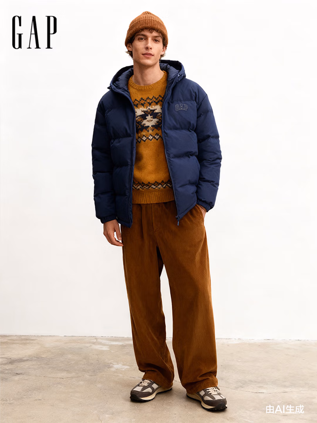 Gap 盖璞 25年秋季款 男式宽松连帽泡芙羽绒服 791896 京东优惠券折后¥214 三色可选