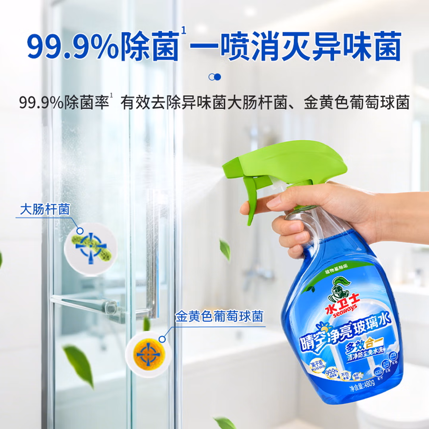 Seaways 水卫士 晴空净亮玻璃水 玻璃清洁剂 480g*3瓶 京东优惠券折后￥19.9包邮