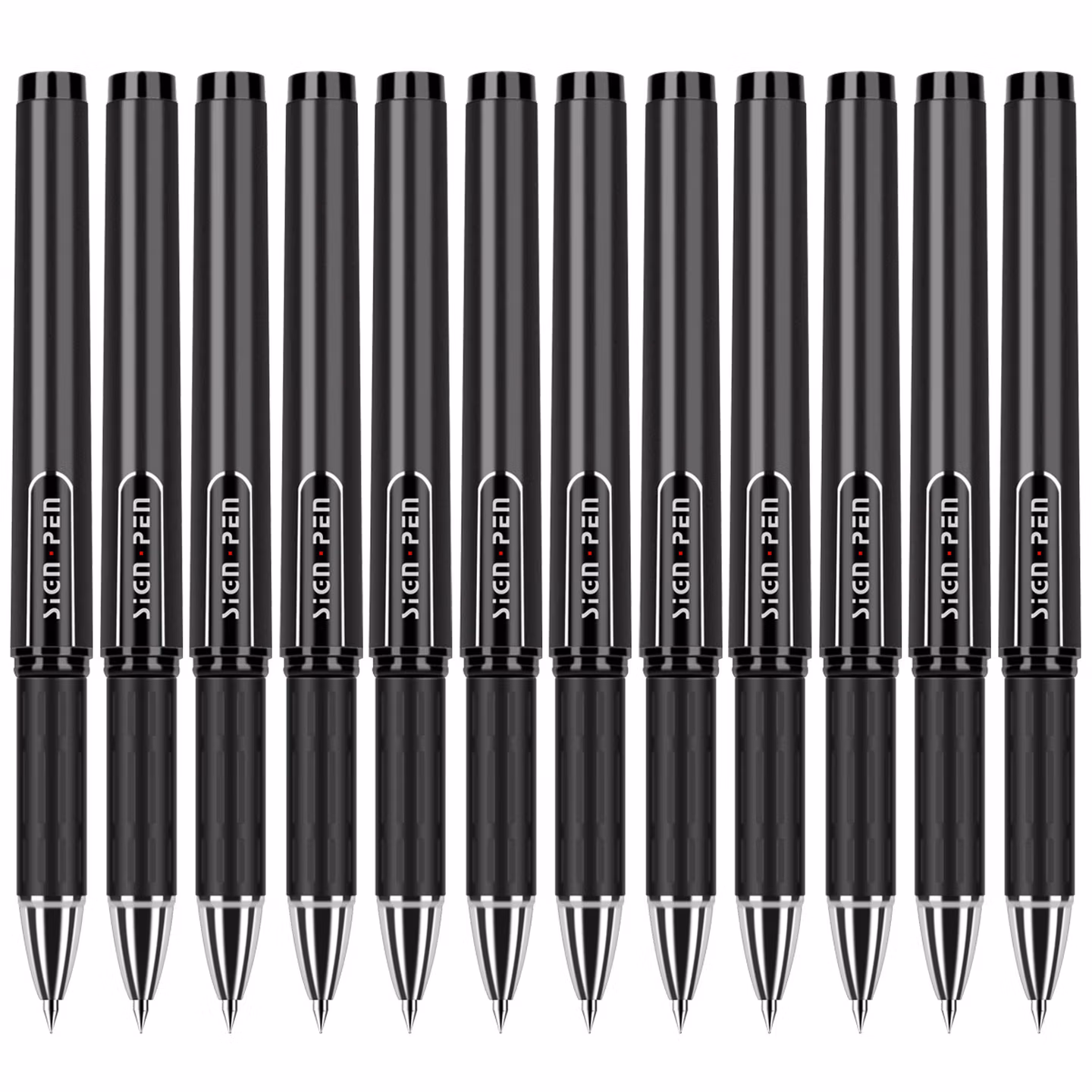 得力(deli)1.0mm办公中性笔碳素签字笔 办公用品 12支/盒S73黑色