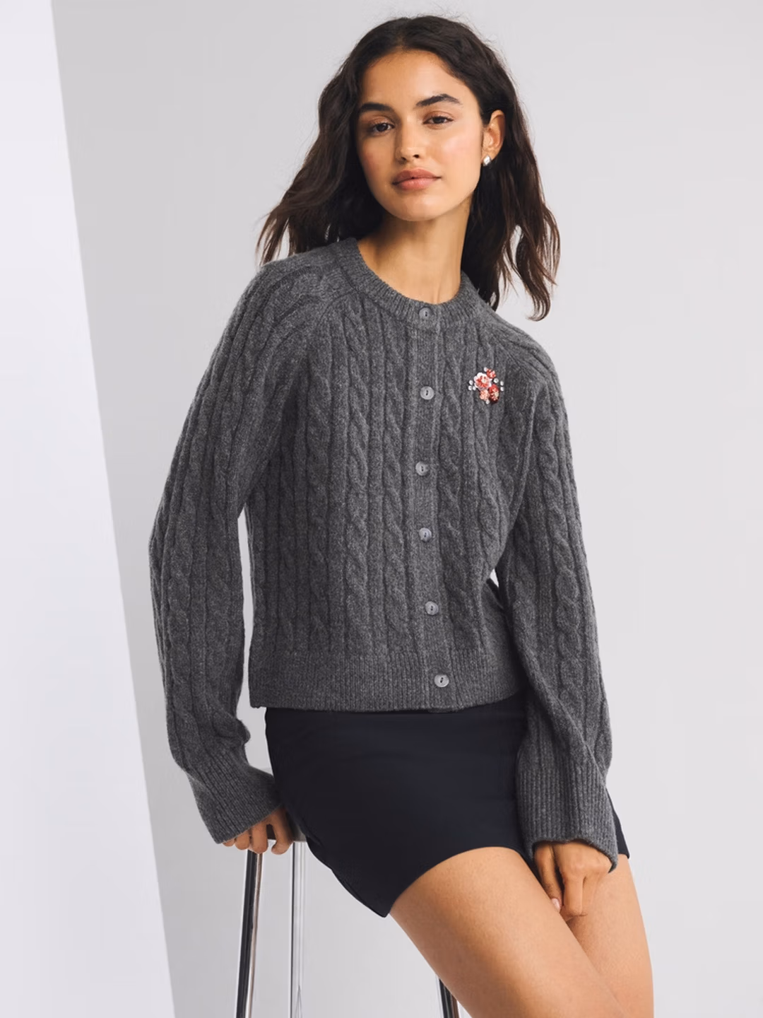 Abercrombie & Fitch 26年春季新款 麻花女式针织开衫 Plus会员折后￥179.4