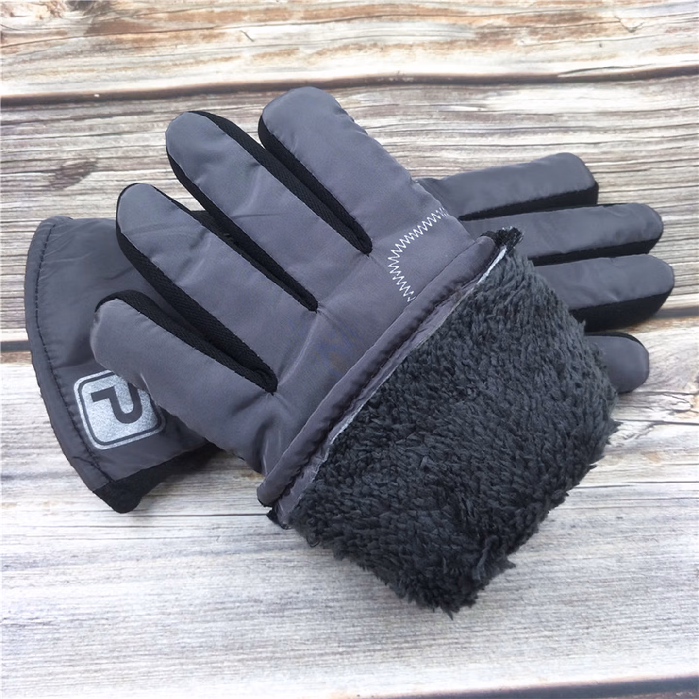 自由伙伴冬季手套男加绒加厚保暖防寒防水防风滑雪骑行摩托车户外登山滑雪 全黑色【加大加厚款】