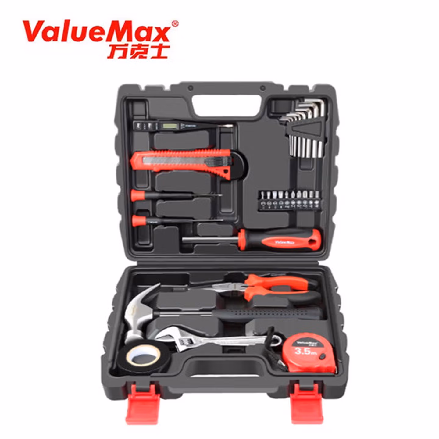 万克宝（WORKPRO）五金工具套装家用电钻工具组套多功能木工电工维修工具箱盒 