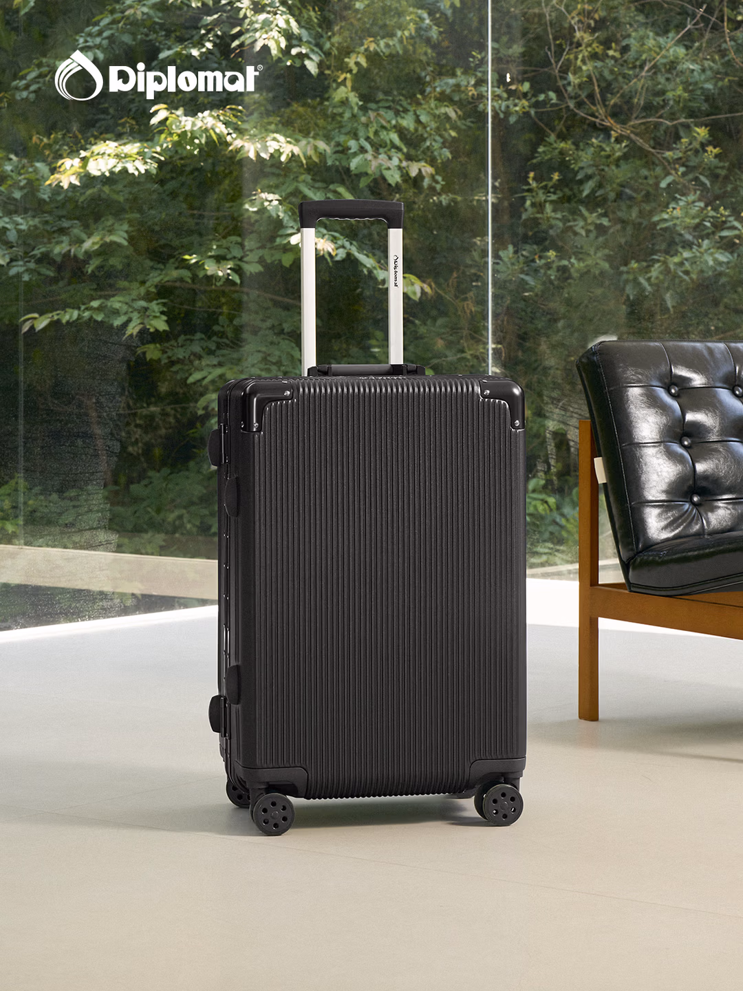 Diplomat外交官行李箱带护角铝框箱拉杆箱双TSA密码锁万向轮旅行箱TC-9