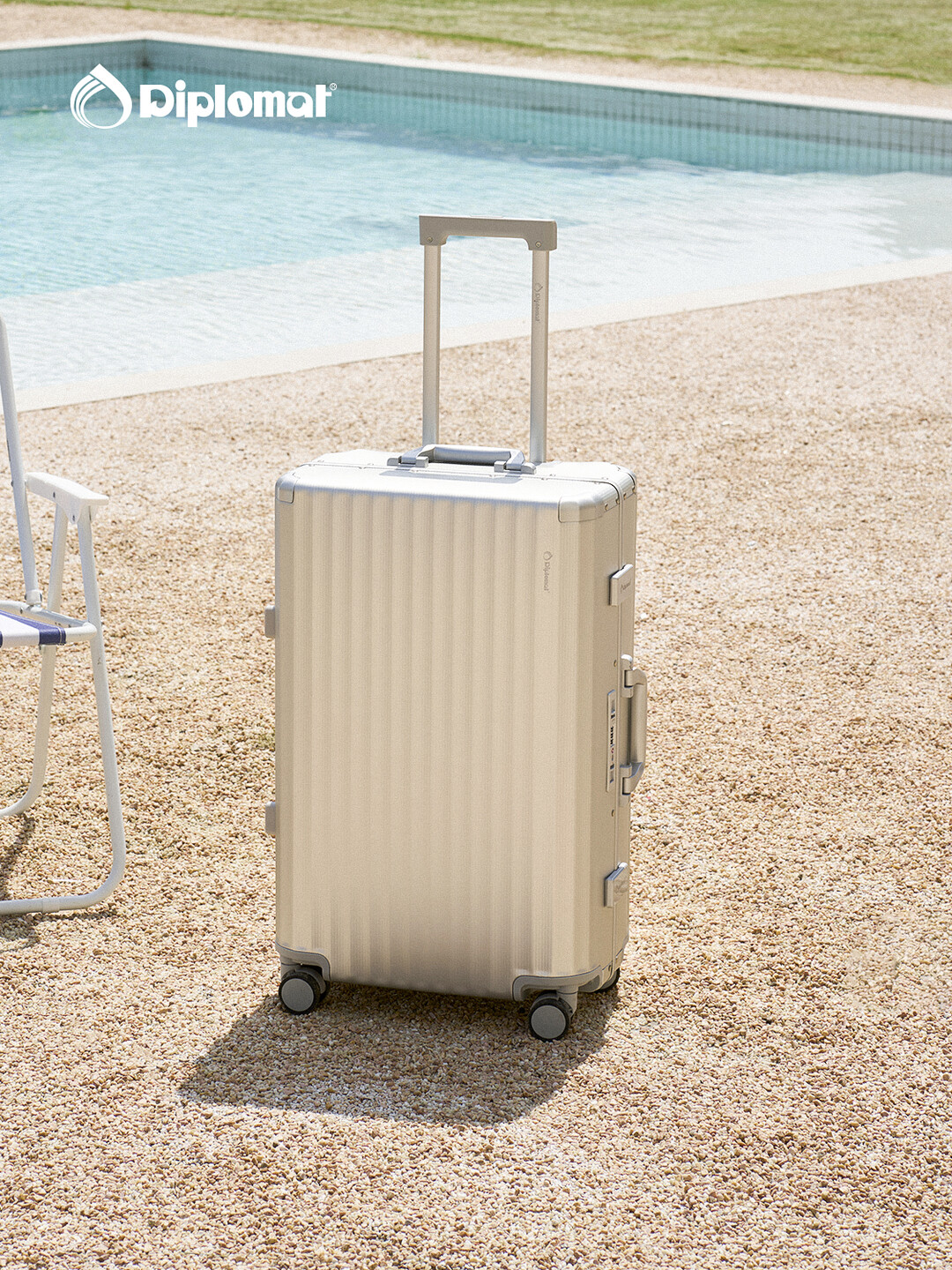Diplomat外交官行李箱时尚镁铝合金铝框男女旅行拉杆箱TL-25052银色2