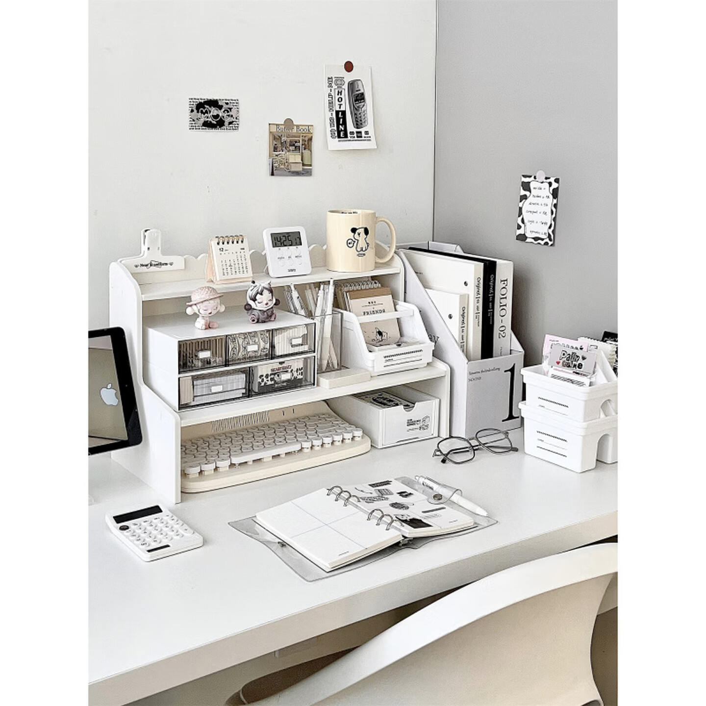 办公桌收纳置物架书桌桌面电脑增高架抽屉式整理架子工位改造神器 工位收纳*9件套