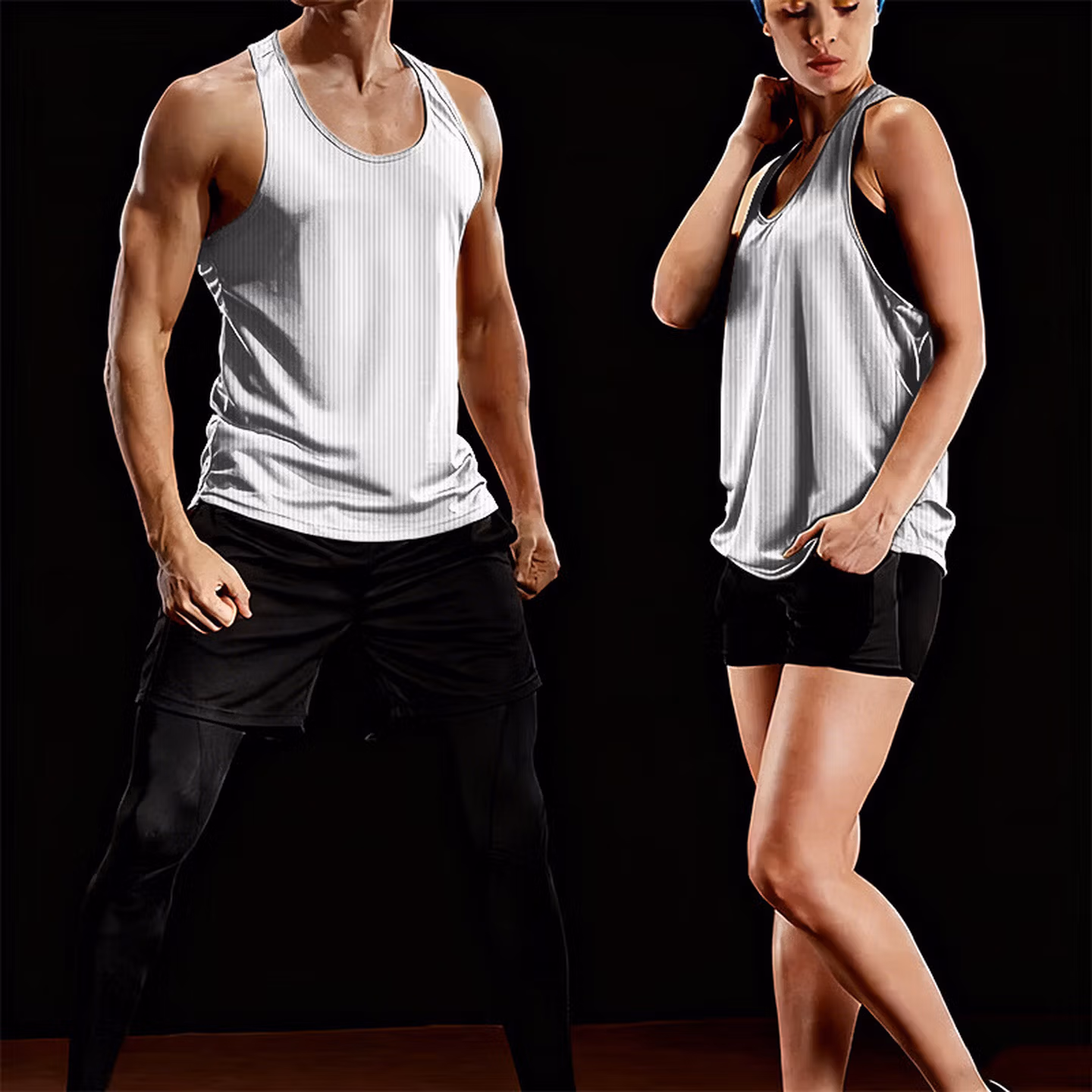 American Fitness Men's Fitness Summer Vest Basketball Sports Show Muscle Loose Breathable Sleeveless Bottom Shirt_viptrois.com