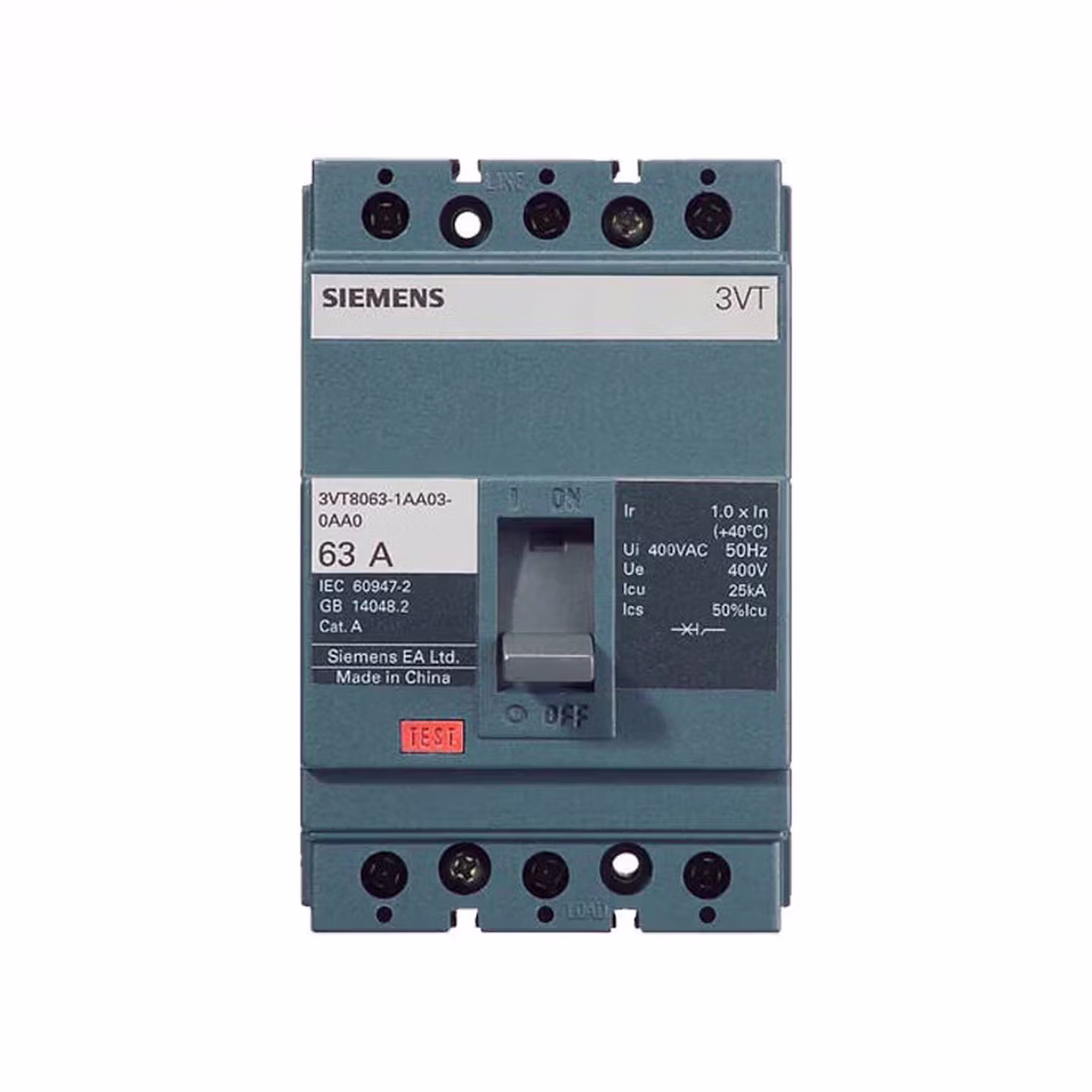 西门子 3VT8 100A 25KA 热磁式 TMF 100A 3P 固定式 板