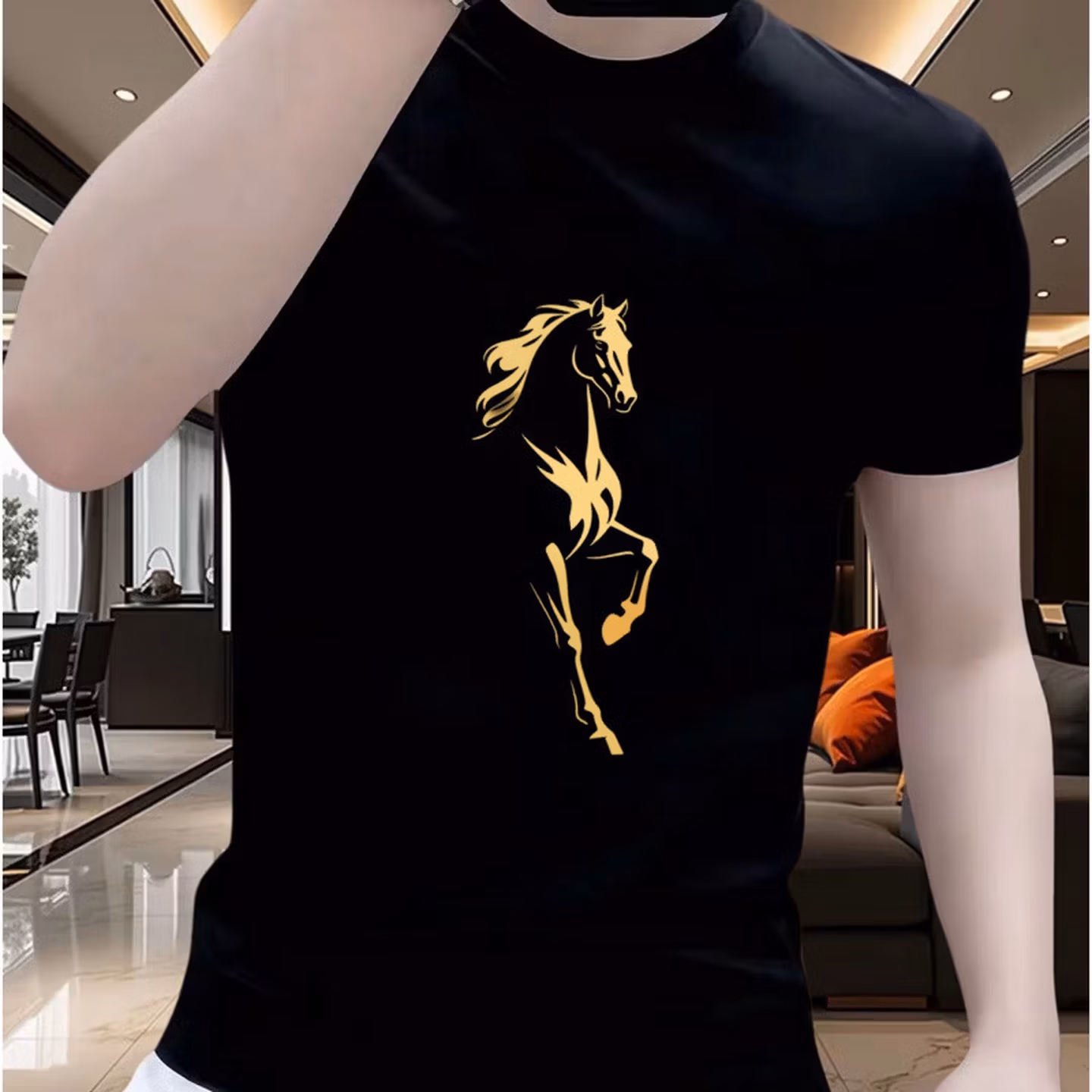 T-shirt uomo in cotone stampato bordeaux versatile_voghion.com
