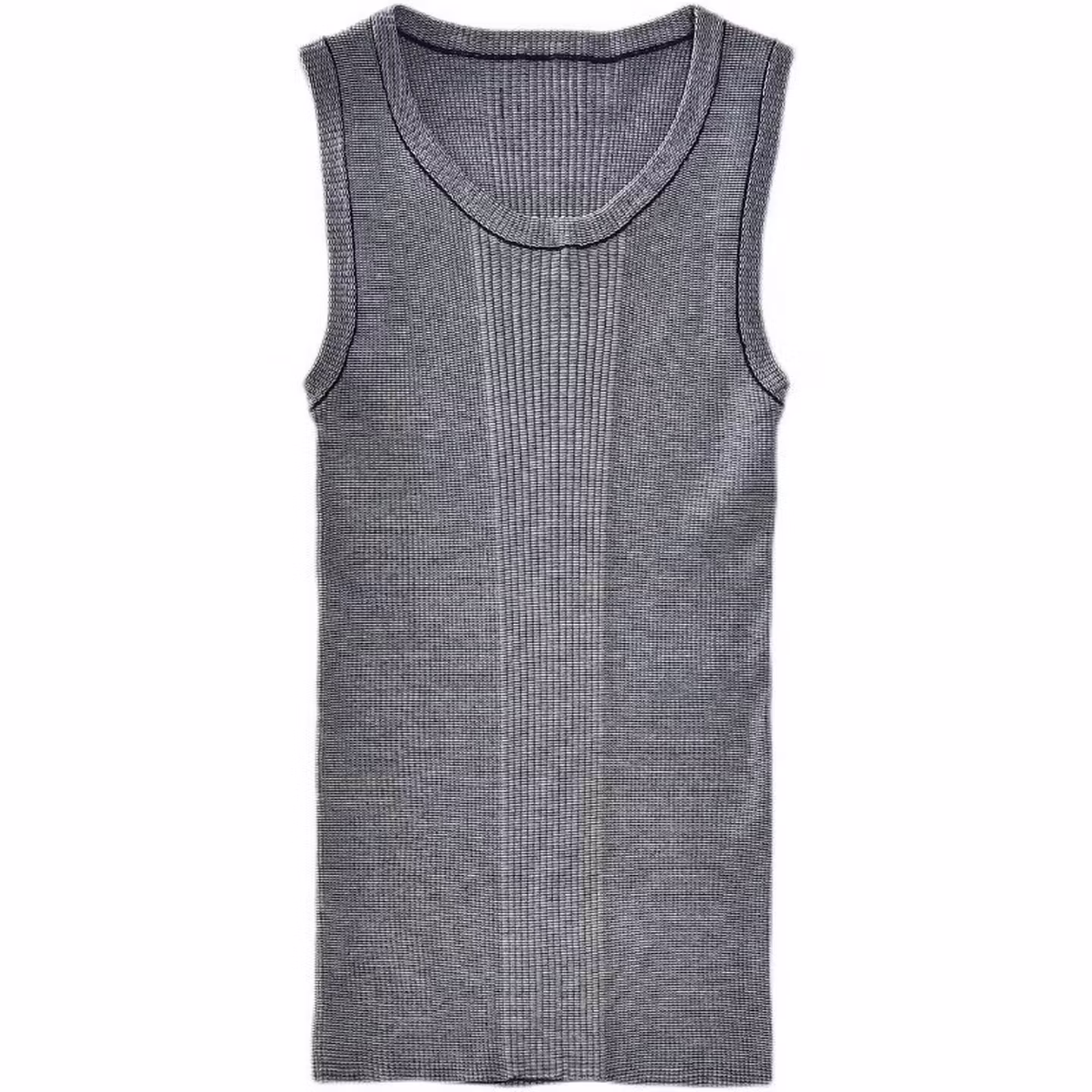 Threaded Vest Men's Wide Shoulders Slim Fit Tight Sports Fitness Solid Color Cotton Backing Sleeveless T-shirt Summer Vest Tide,Black [high Quality] L_viptrois.com