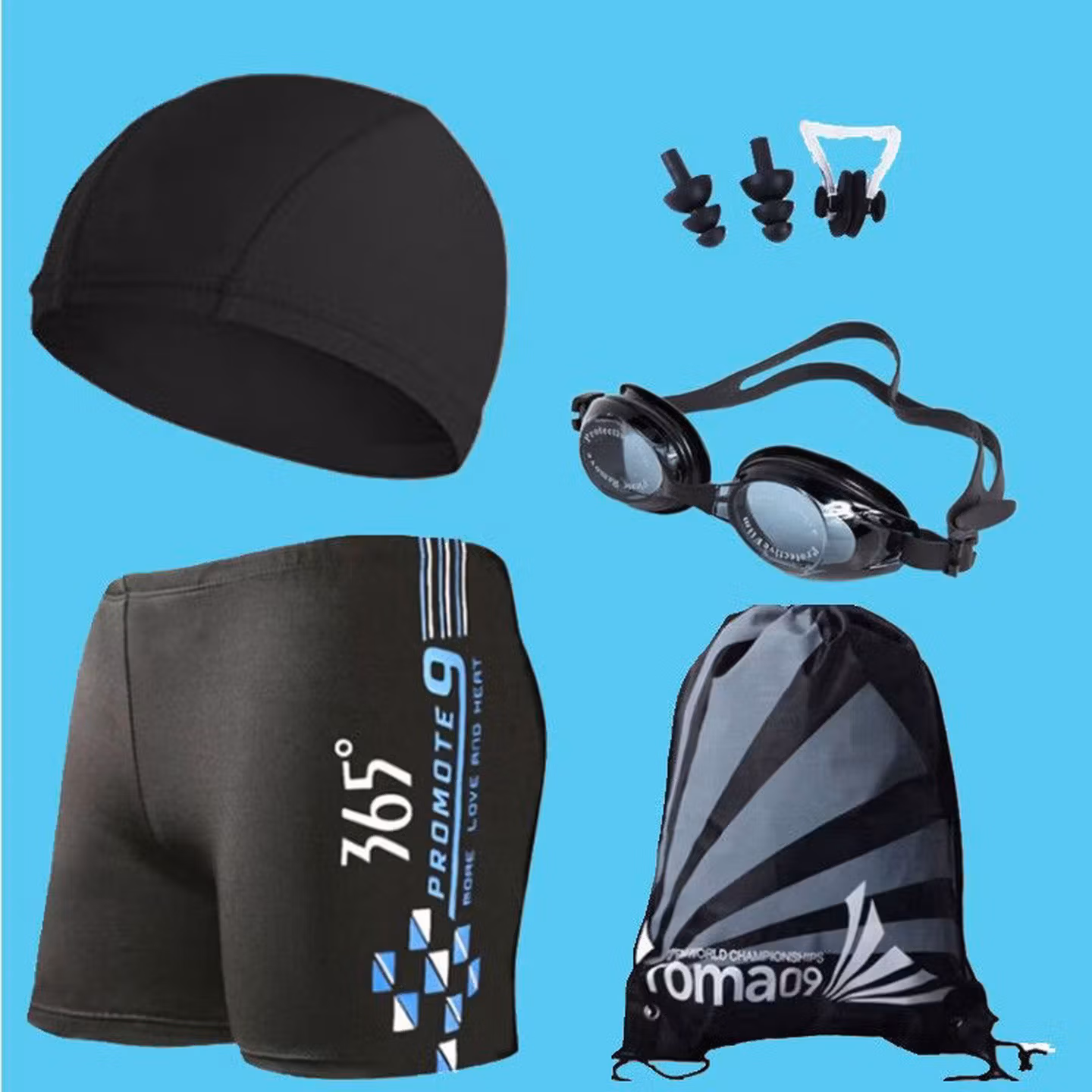 Short de bain homme set d'équipement de natation séchage rapide_voghion.com