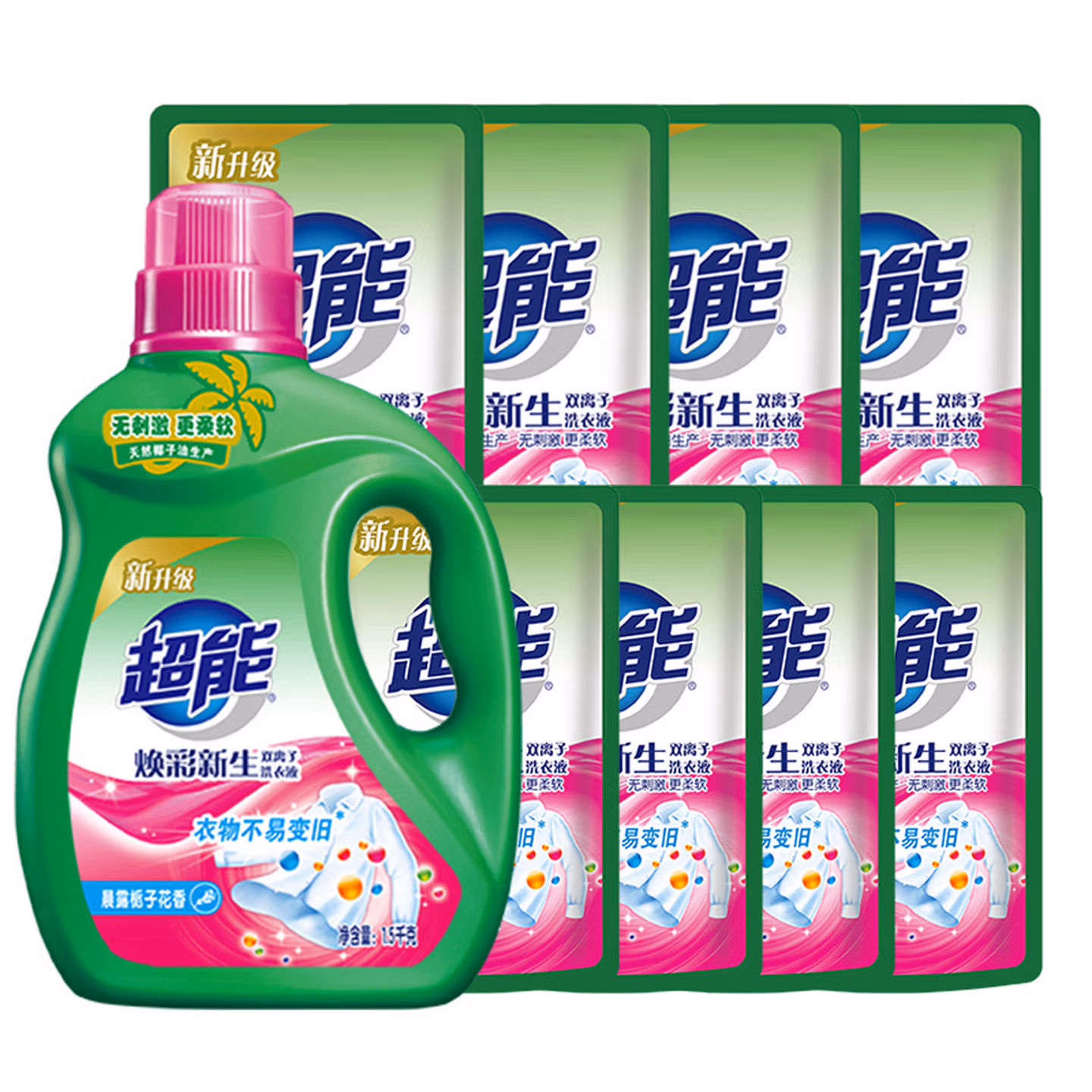 超能 双离子焕彩新生洗衣液 11斤 下单折后¥39.9包邮 返10元京东超市卡