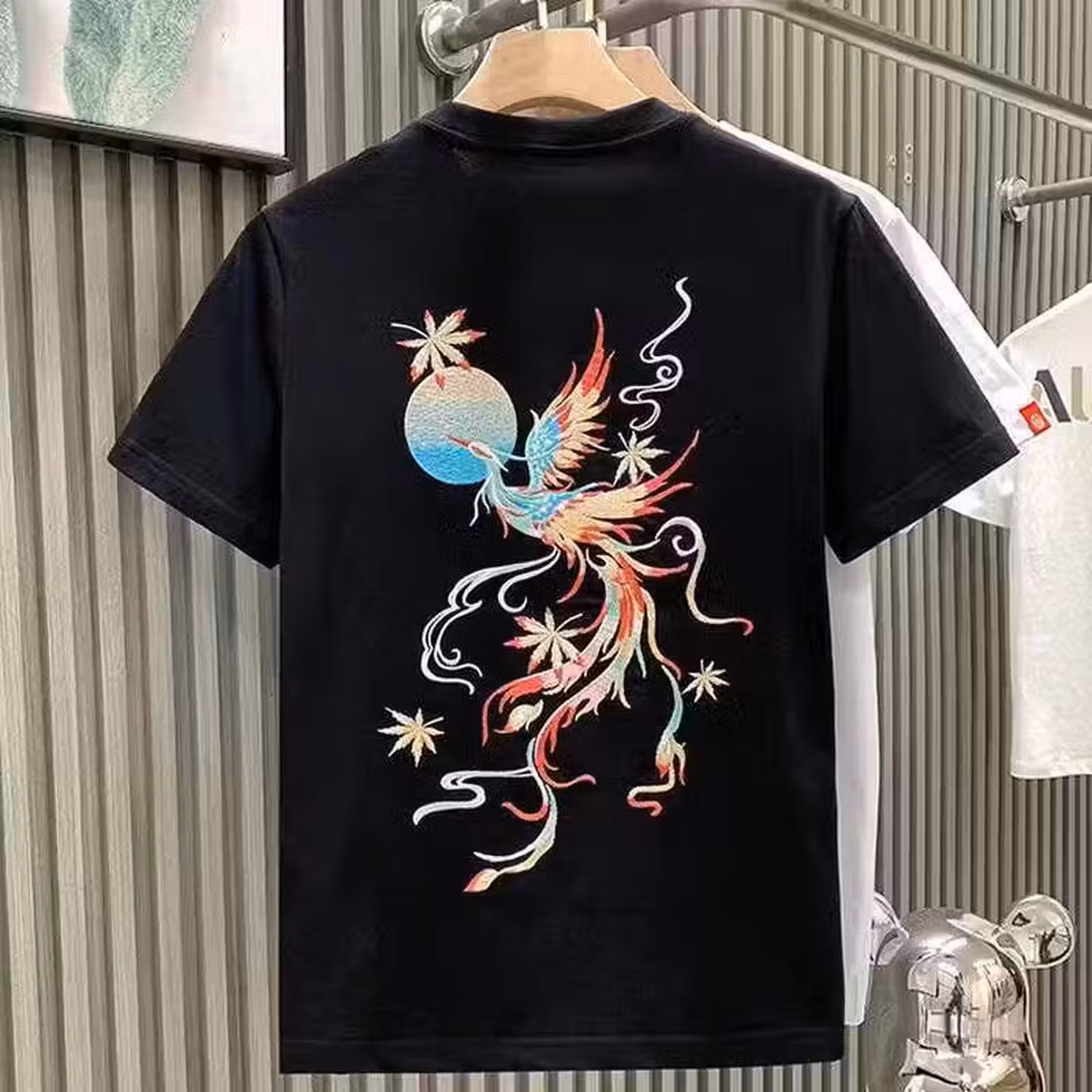 Chinese Style Phoenix Embroidered Short-sleeved T-shirt Men's 2026 Summer New Guochao Loose And Versatile Trend Half-sleeved Top_viptrois.com