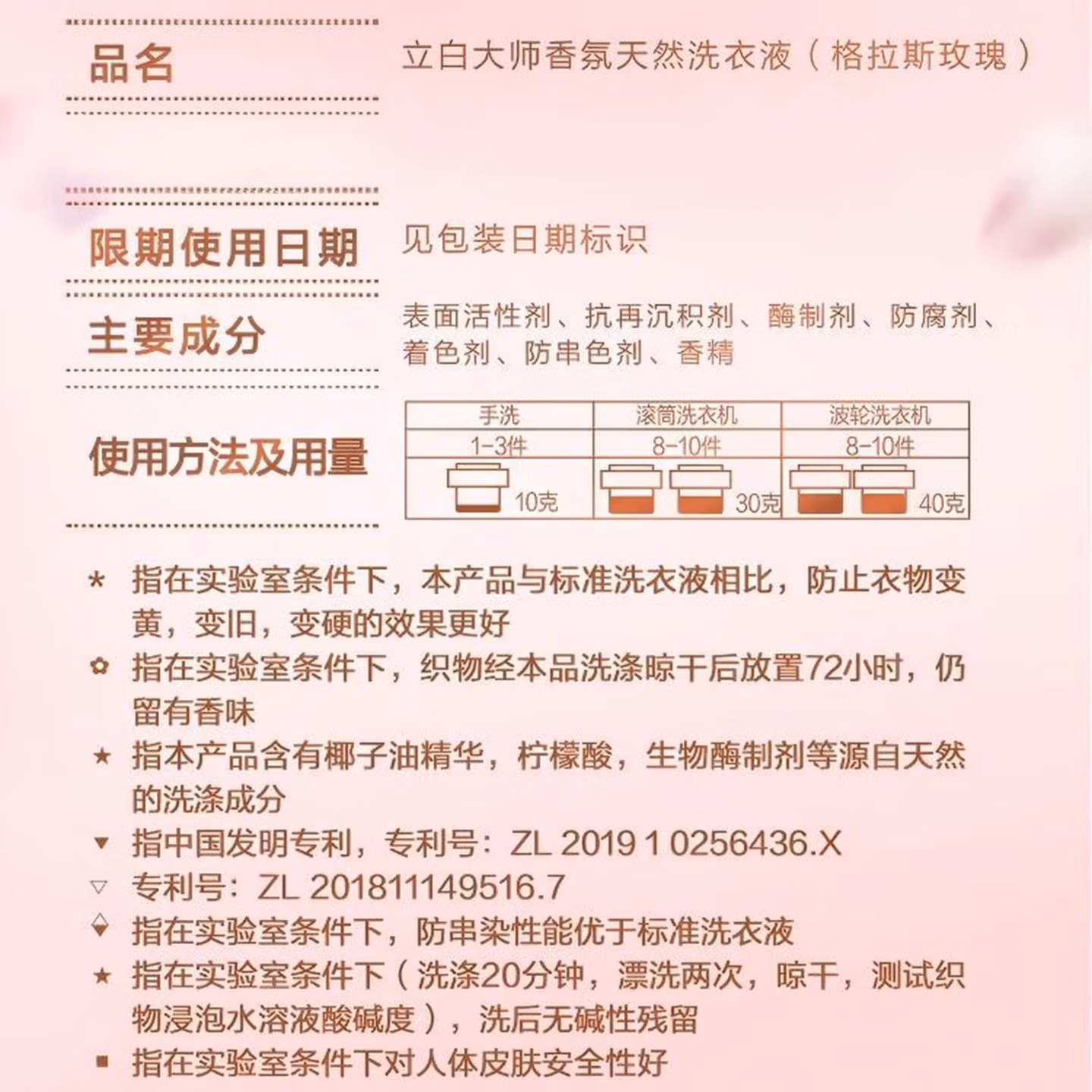 立白大师香氛洗衣液持久留香防串色柔顺洁净 2kg