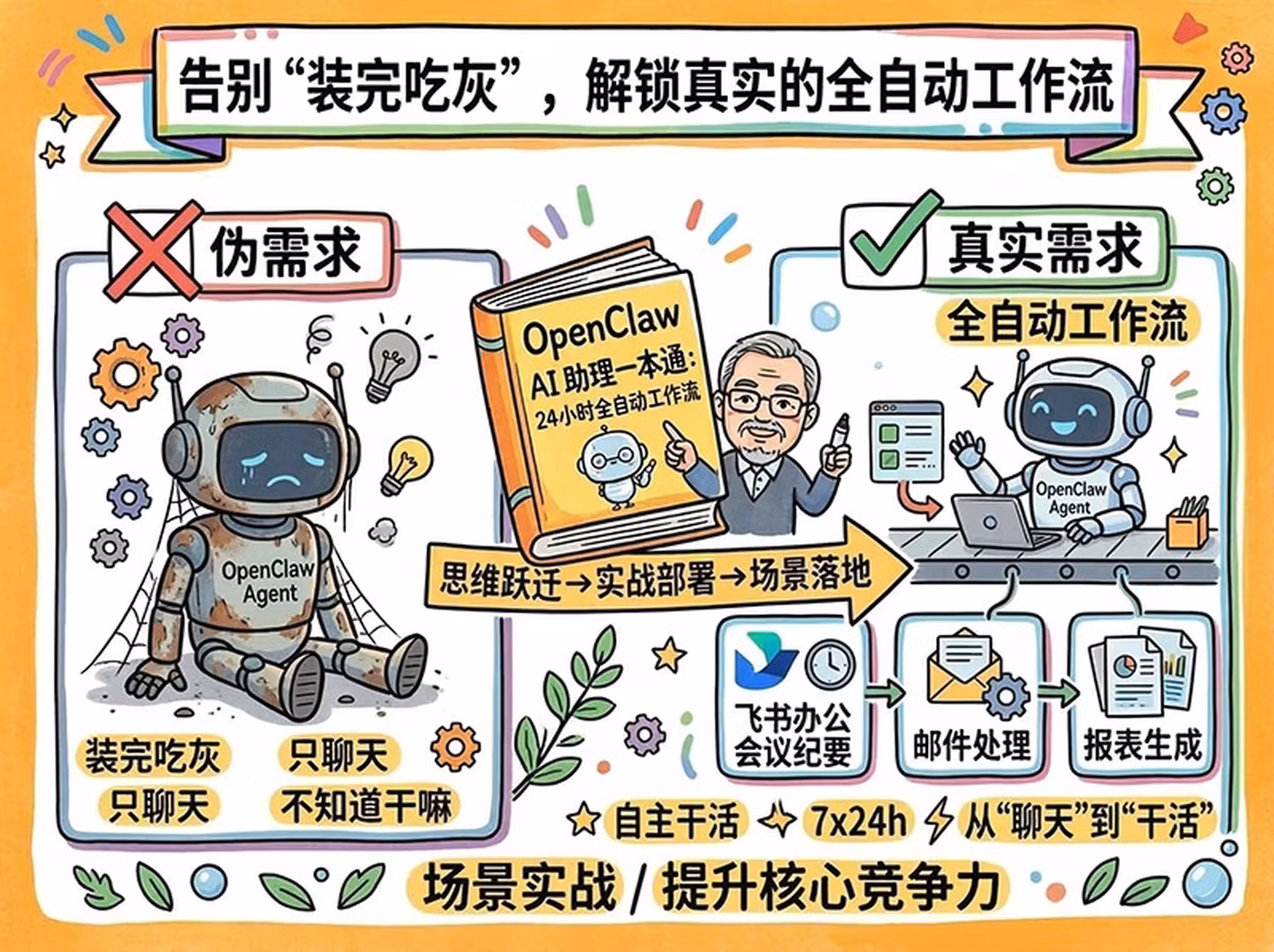 《OpenClaw AI助理一本通：24小时全自动工作流》