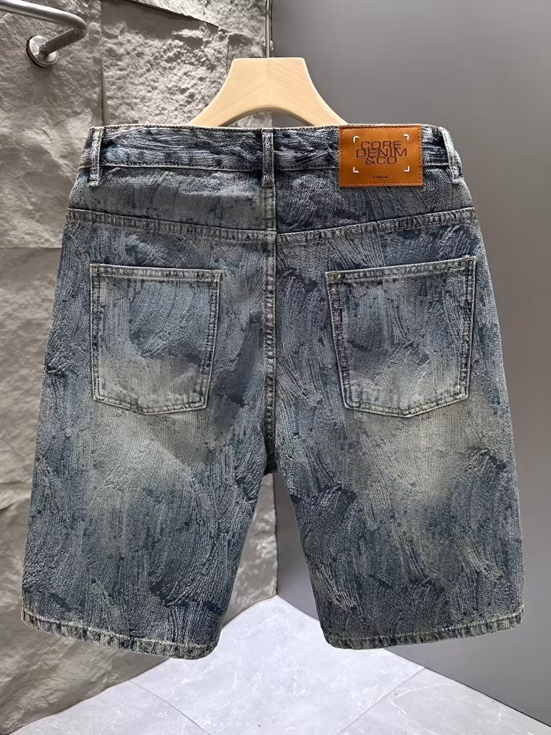High-end Denim Shorts Men's Trendy Brand American Thin Five-point Pants 2026 Summer New Men's Casual Half Pants, Blue 28_viptrois.com