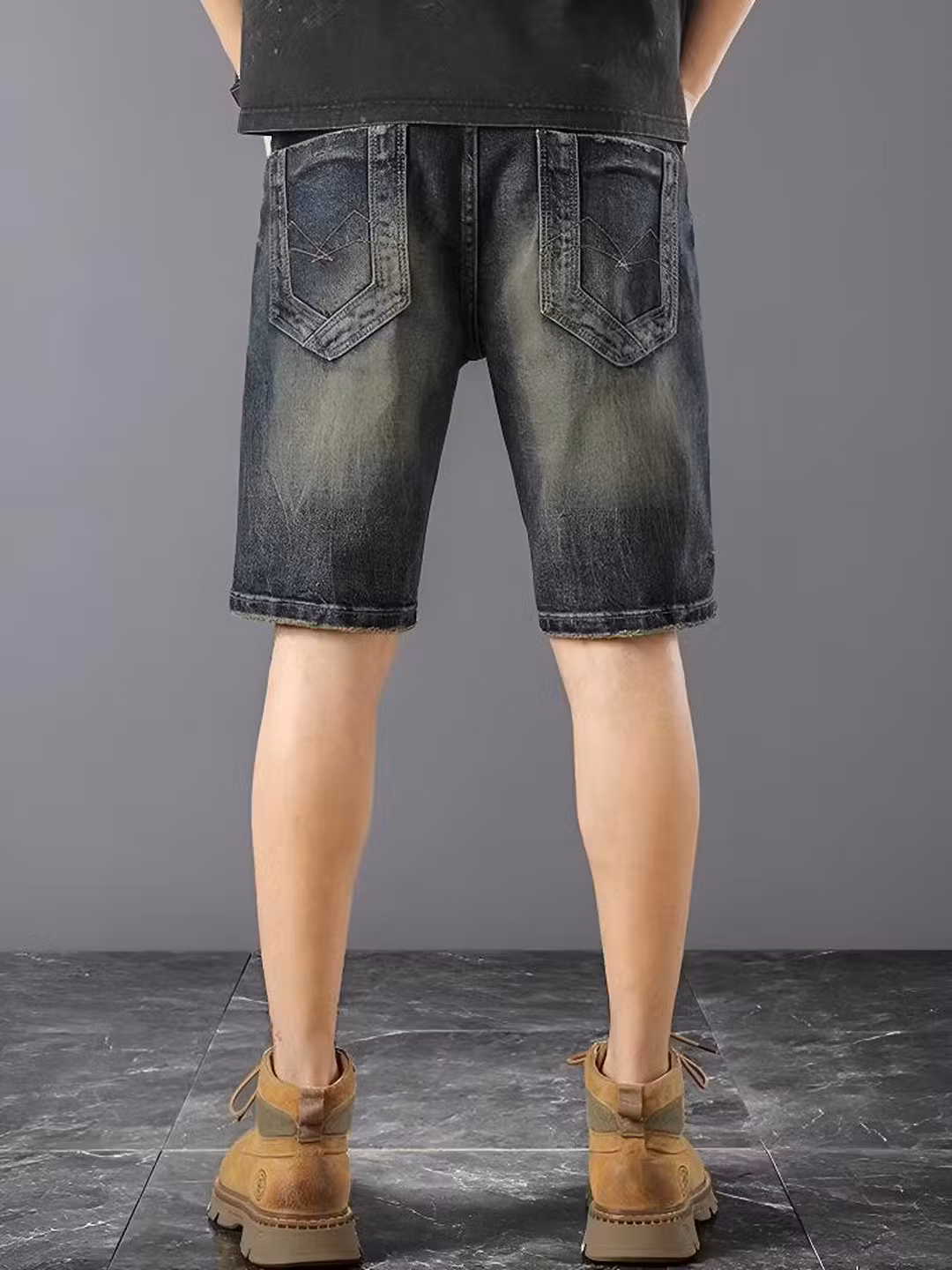 American Retro Denim Shorts Men's 2026 Summer Thin Ripped Scratched Design Handsome Casual Five-point Pants, Blue 28_mkmklike.com