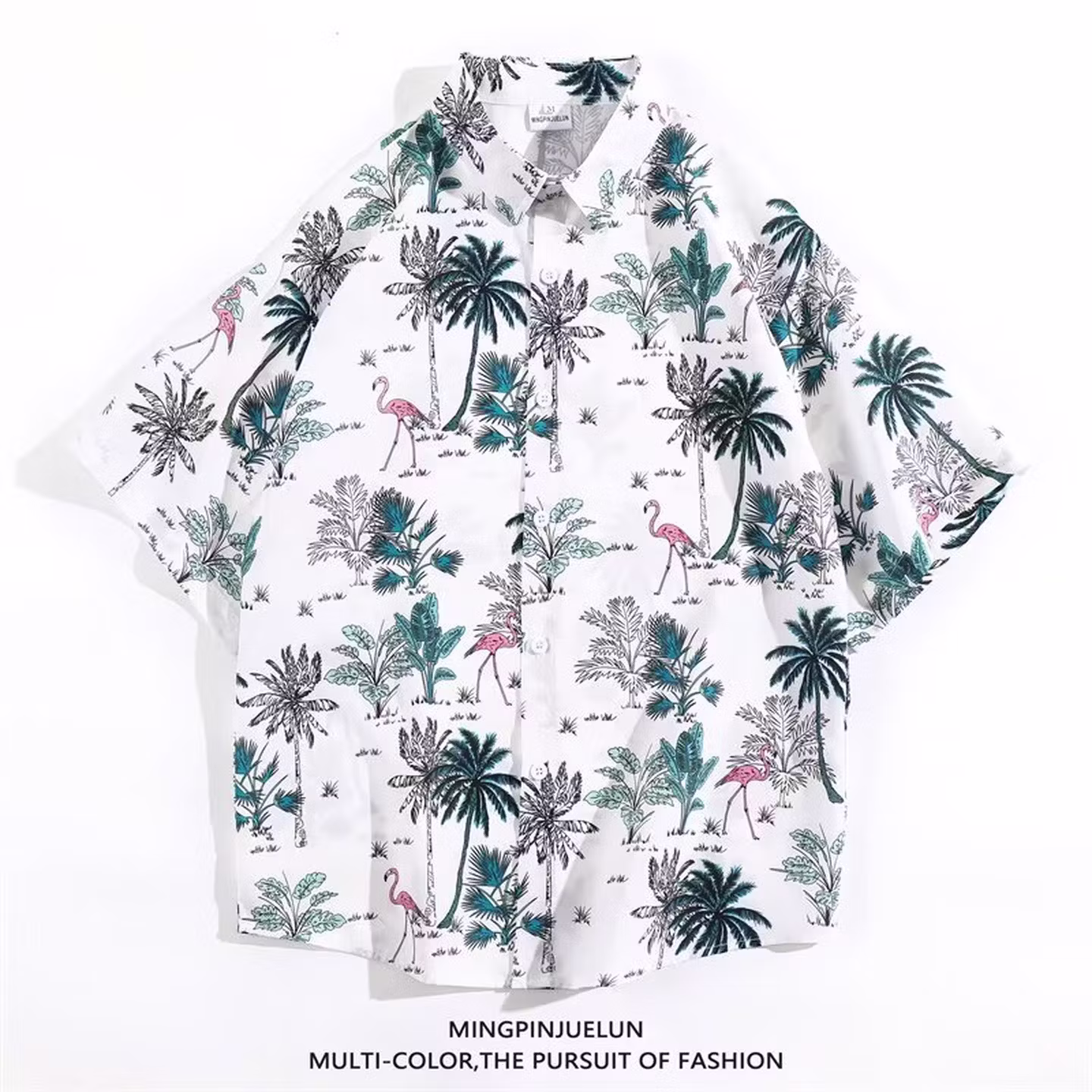 Flower Shirt Men And Women Couples Beach Vacation Thailand Miami Flower Shirt Short Sleeve Five Points, Picture Color M_viptrois.com