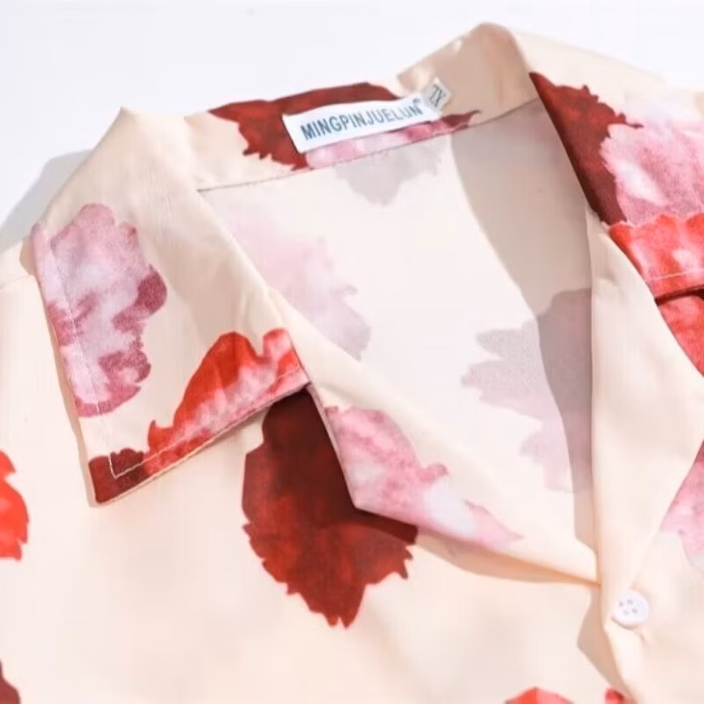 Miami Loose Short Sleeve Flower Shirt Summer Ins Trendy Beach Half Sleeve Shirt Versatile Casual Top, Black M_viptrois.com