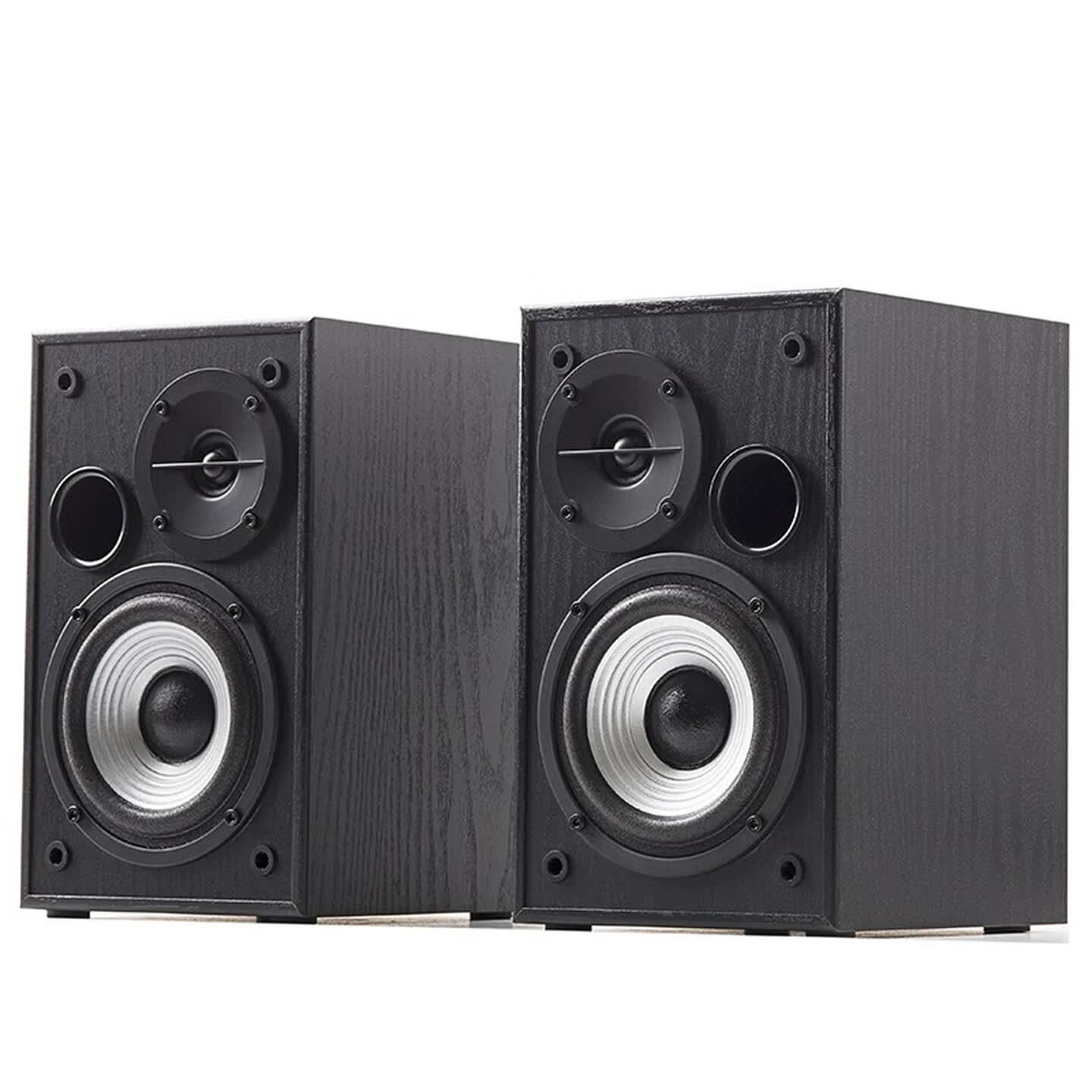 漫步者（EDIFIER）R980T电脑多媒体音箱木质2.0低音炮台式有源音响家用桌面音响 黑色 