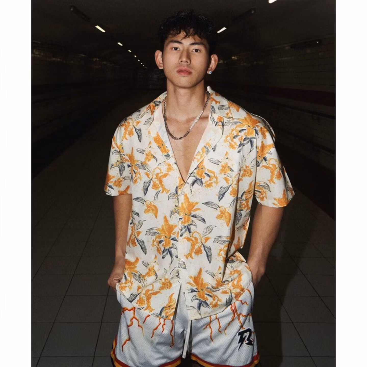 Casual Loose Retro Men's And Women's Short Sleeve Trend Shirt Hawaiian Summer Beach Couple Shirt, Orange M Recommended 95-55 Kg_viptrois.com