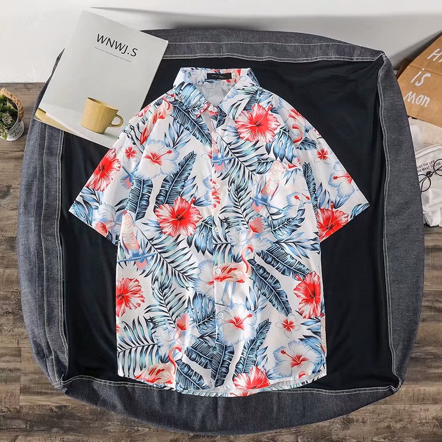 Sommer Hawaiihemd Mit Blumenmuster Für Damen Und Herren Strand_voghion.com