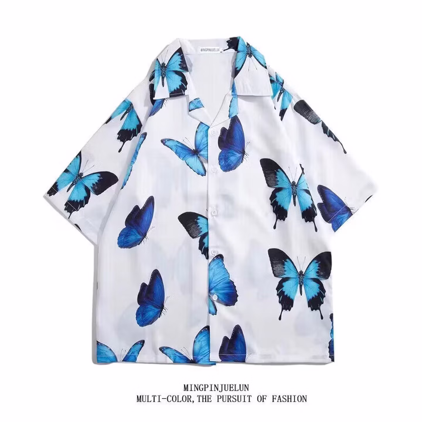 Thai Retro Versatile Flower Shirt Short-sleeved Hong Kong Style Hawaiian Style Design Sense Loose Shirt Men_viptrois.com