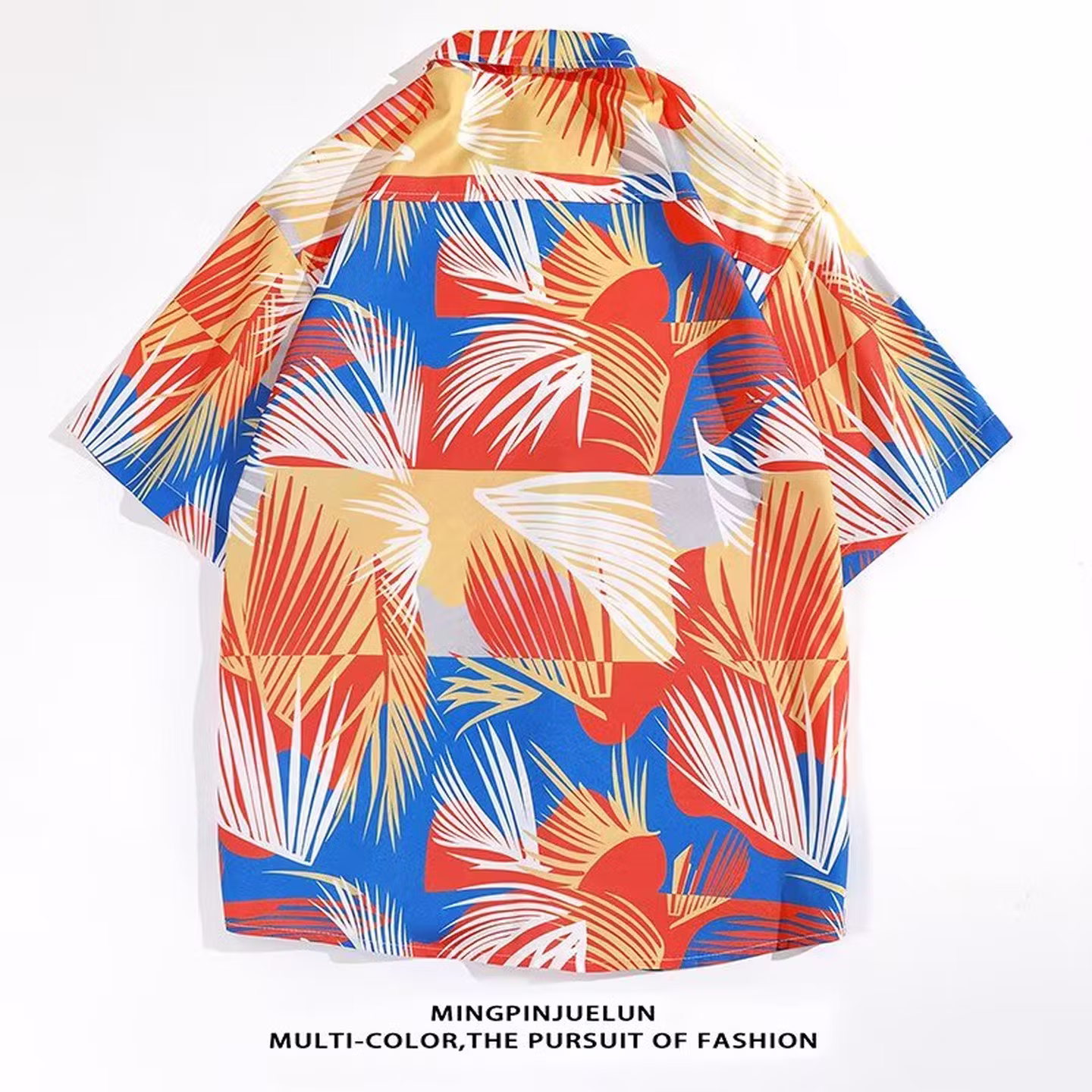 Hawaii Beach Seaside Summer Thai Wind Flower Shirt Ruffian Handsome Men And Women Couple Clothing Thin Short-sleeved Shirt Jacket_viptrois.com