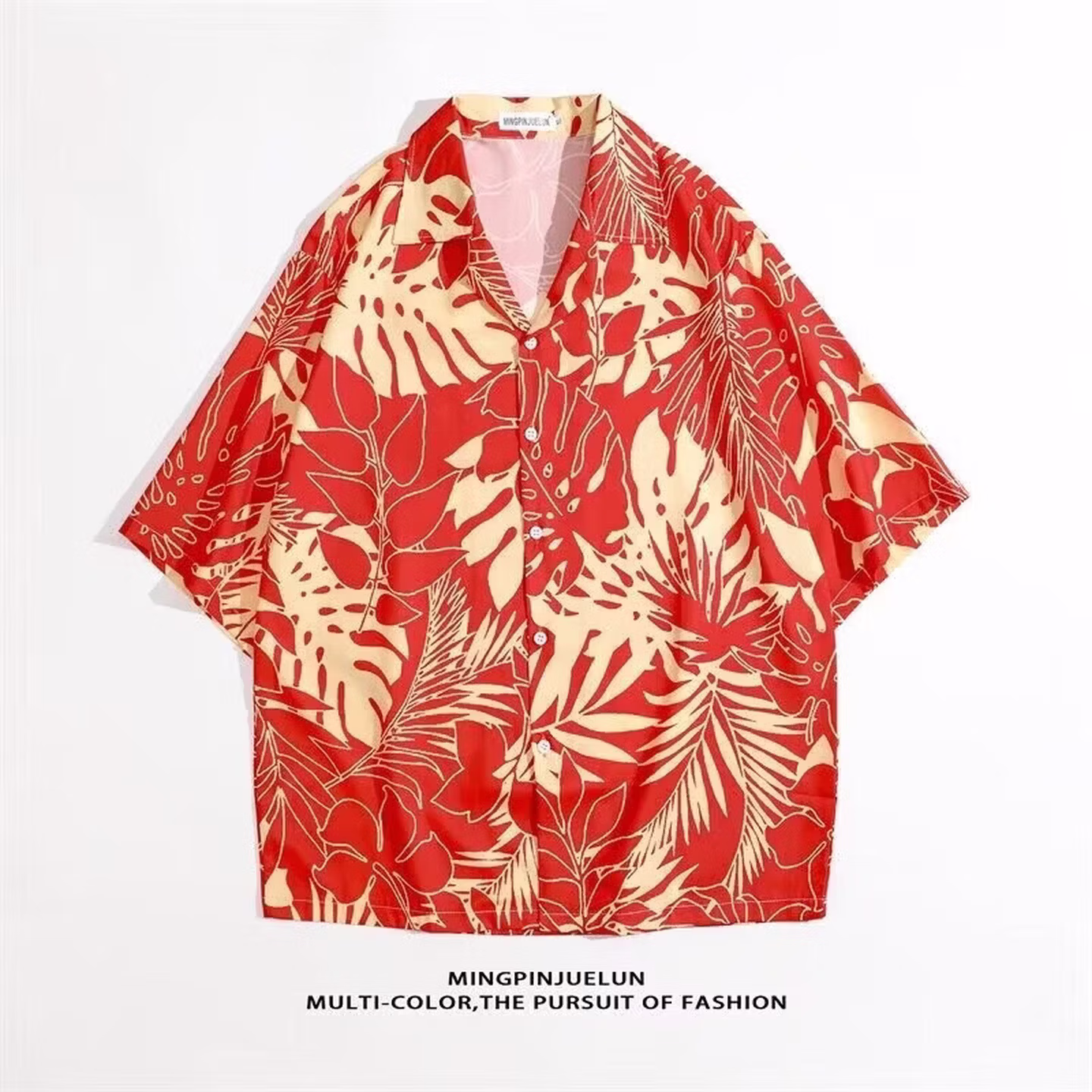 Retro Chinatown Kurzarmhemd Mit Thailändischem Hawaiimuster_voghion.com