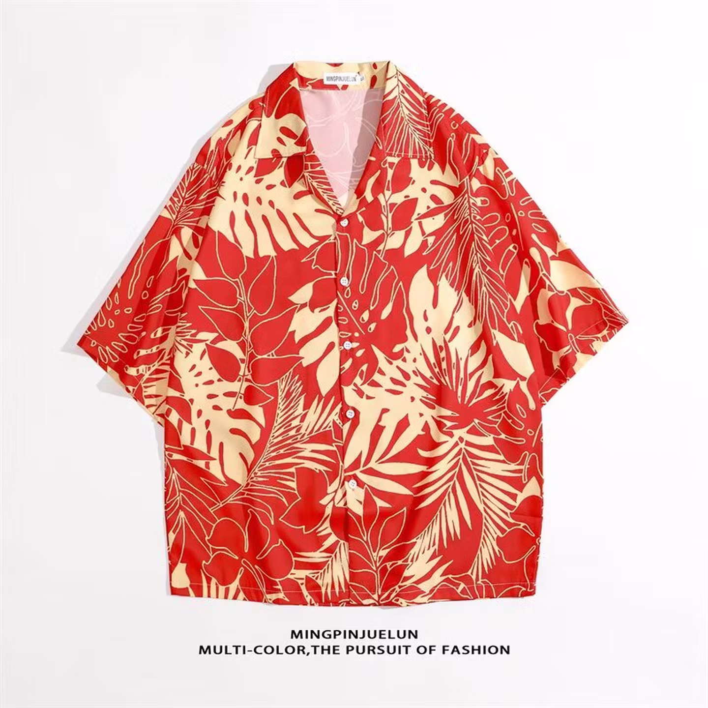 Retro Chinatown Kurzarmhemd Mit Thailändischem Hawaiimuster_voghion.com