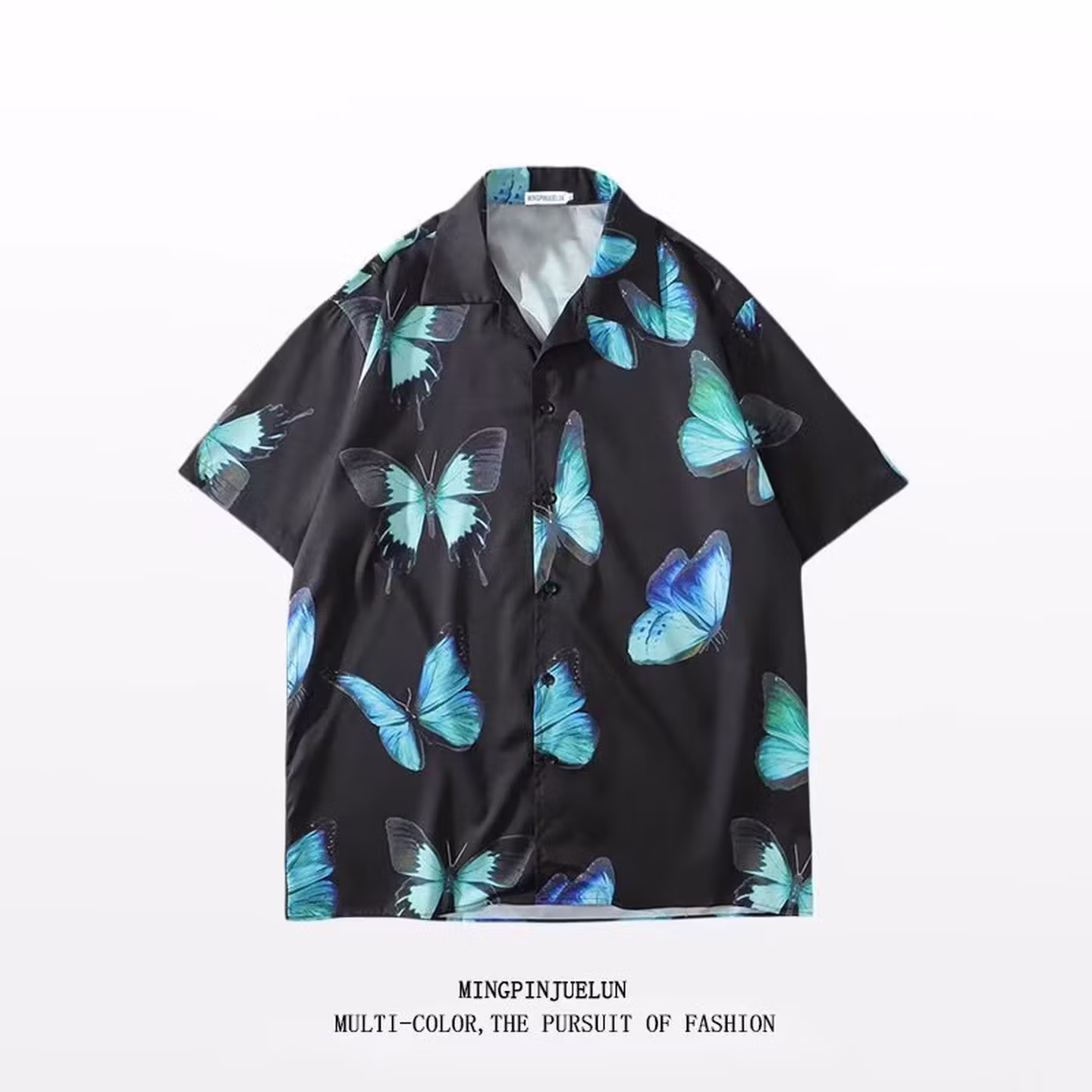 Thai Retro Versatile Flower Shirt Short-sleeved Hong Kong Style Hawaiian Style Design Sense Loose Shirt Men_viptrois.com