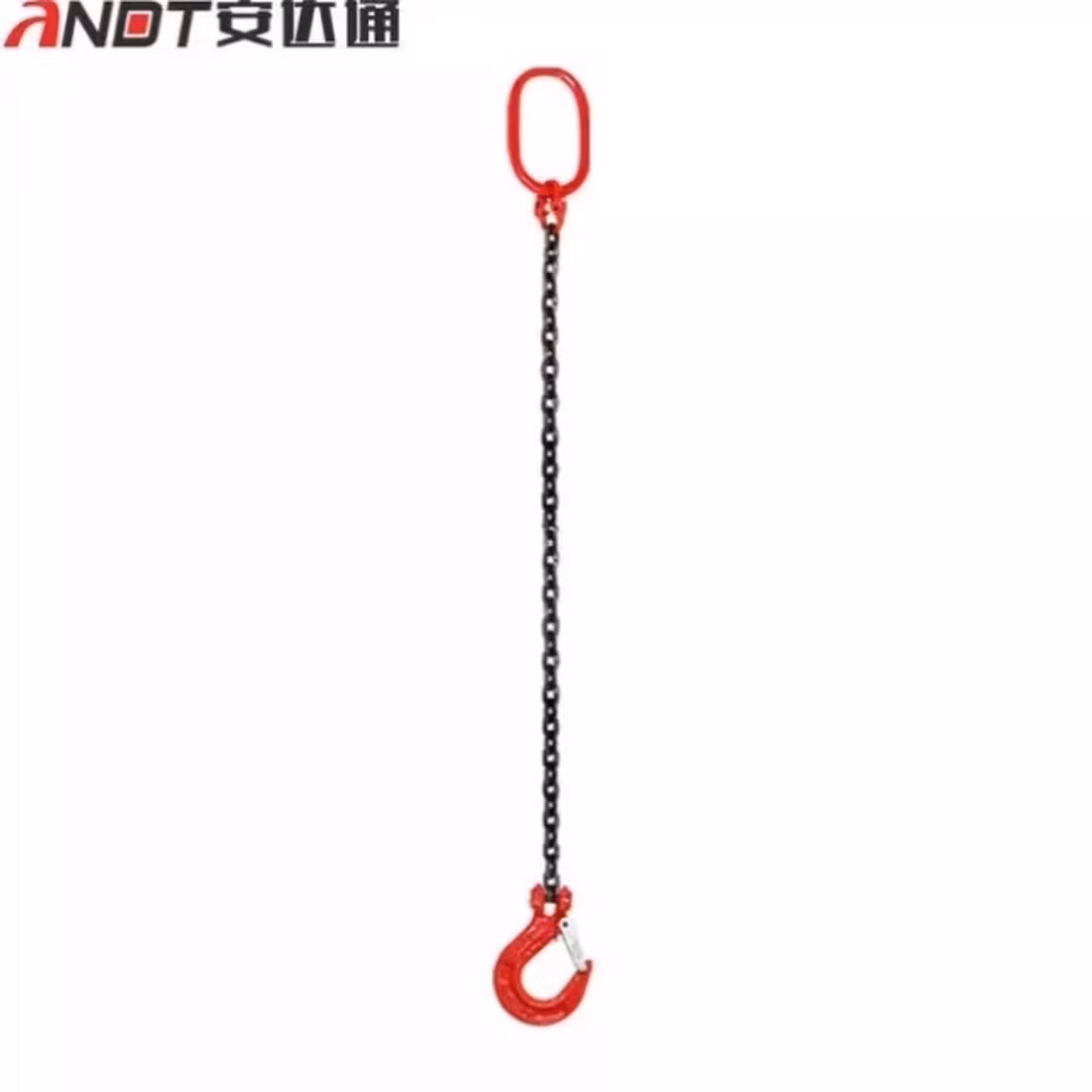 安达通 起重吊索具 吊车吊具锰钢链条链接器吊索具挂钩吊环 1T4钩/1米