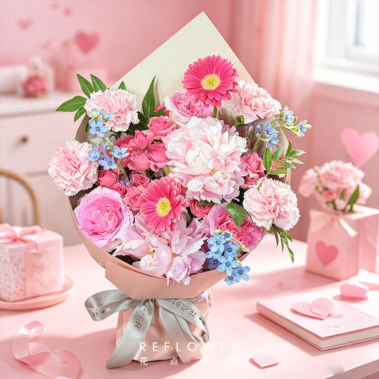花点时间 520定制款 甜蜜之吻 鲜花花束 京东优惠券折后￥49.9包邮 5月19日-20日期间收花