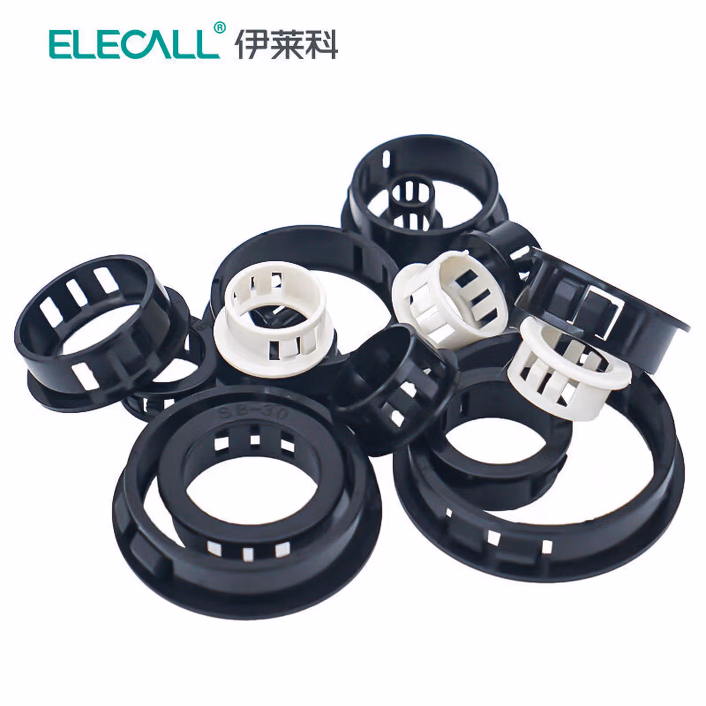 伊莱科（ELECALL）塑料扣式SB尼龙护线套圈配电箱机柜出线环过线圈开孔电线套