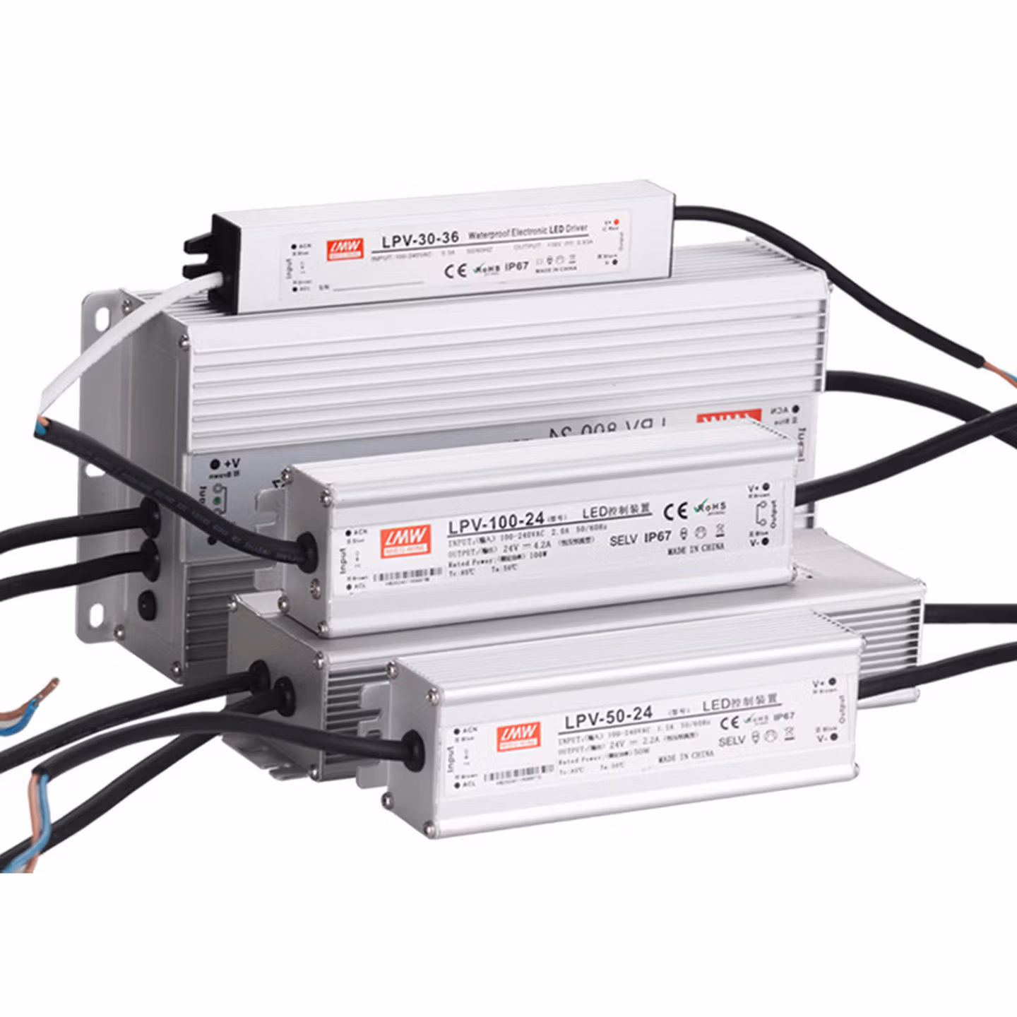 明伟防水开关电源LPV-24v36v-500W恒压恒流IP67级工业防尘LED电