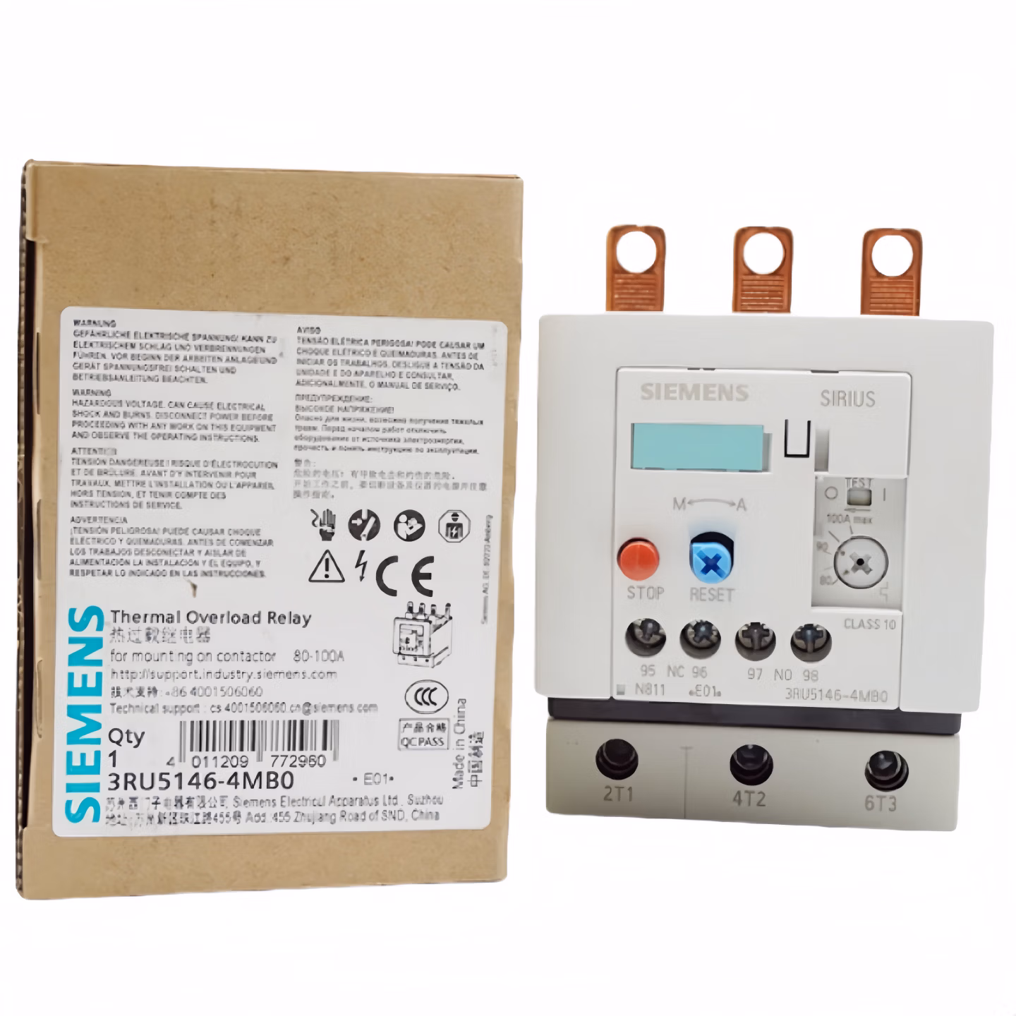 西门子 3RU5系列热过载继电器 3RU51464KB1 电热式 57-75A 